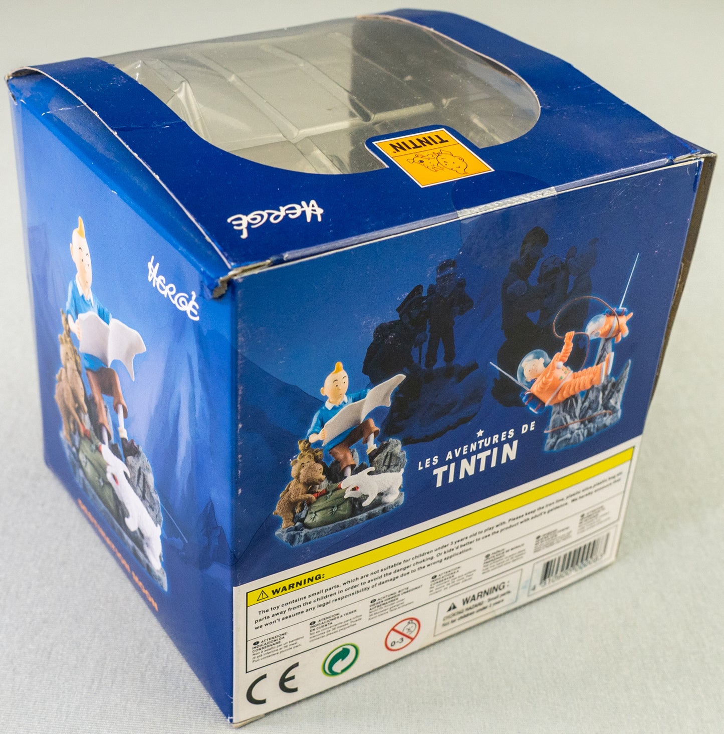 Tintin Snowy & Bear Cubs: Destination Moon Large Box Scene Figurine 10cm Model Coffret
