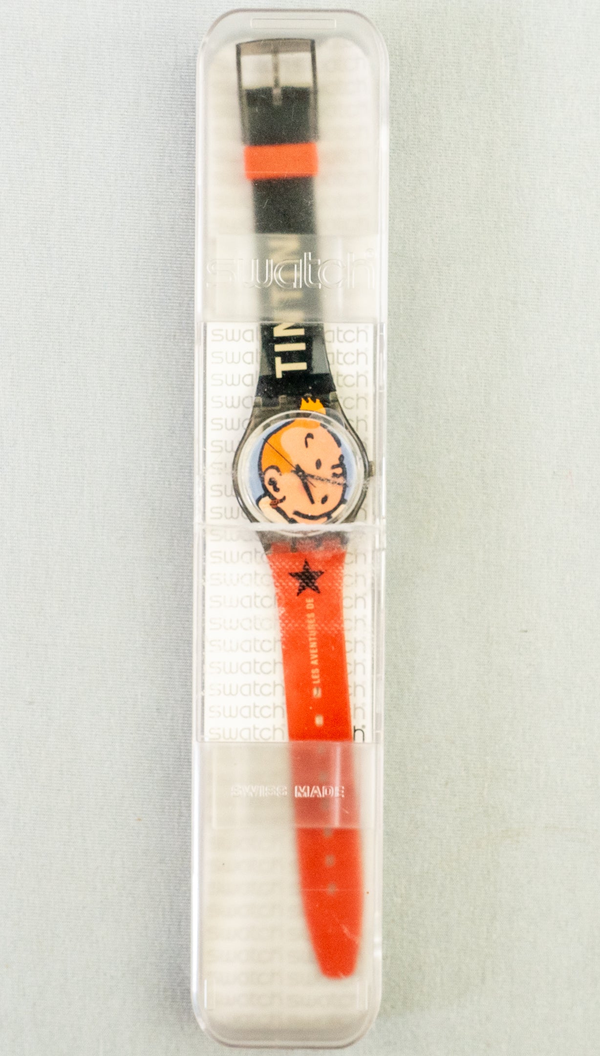 Moulinsart "Tintin Time" Watch 82414 Soviets Plane Red strap Unisex wristwatch