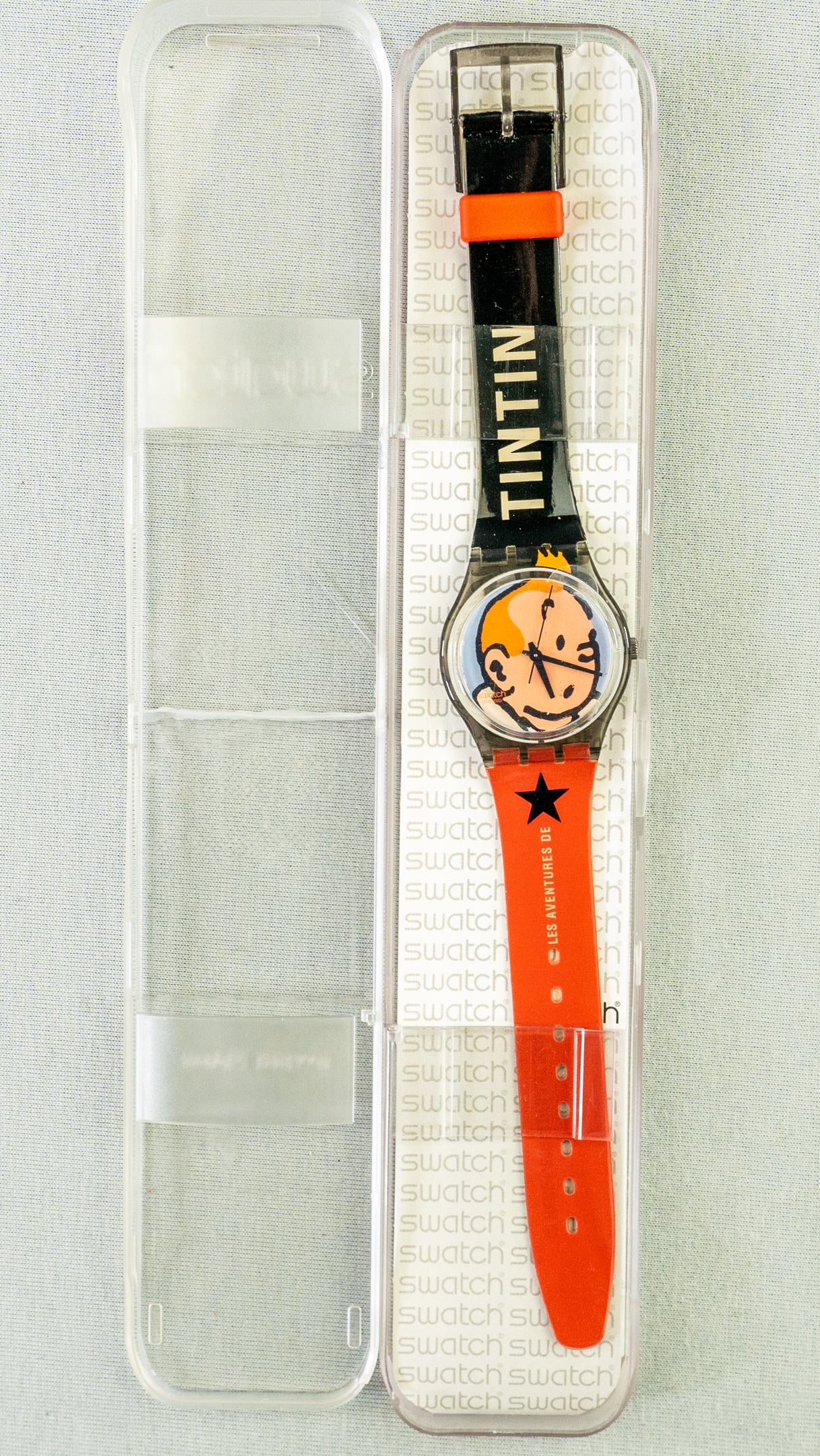 Moulinsart "Tintin Time" Watch 82414 Soviets Plane Red strap Unisex wristwatch