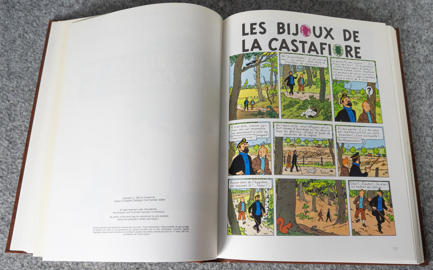 Rombaldi Tintin Volume 10: Tibet, Castafiore Emerald, Carte Voeux + Q&F - 1st Edition 1986 Herge EO