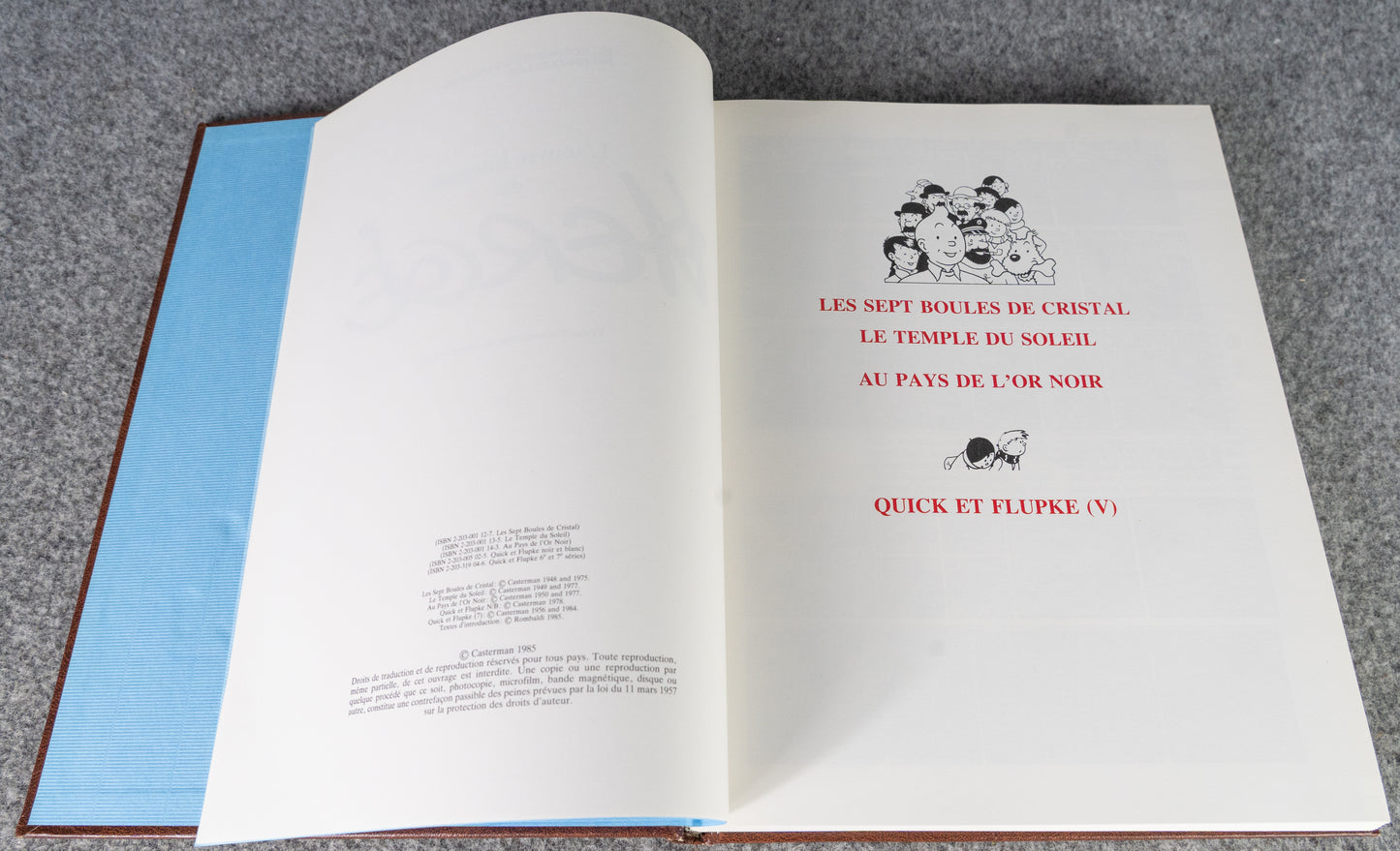 Rombaldi Tintin Volume 7 - 7 Crystal Balls, Prisoners Sun, Land Black Gold + Q&F - 1st Edition 1985 Herge EO