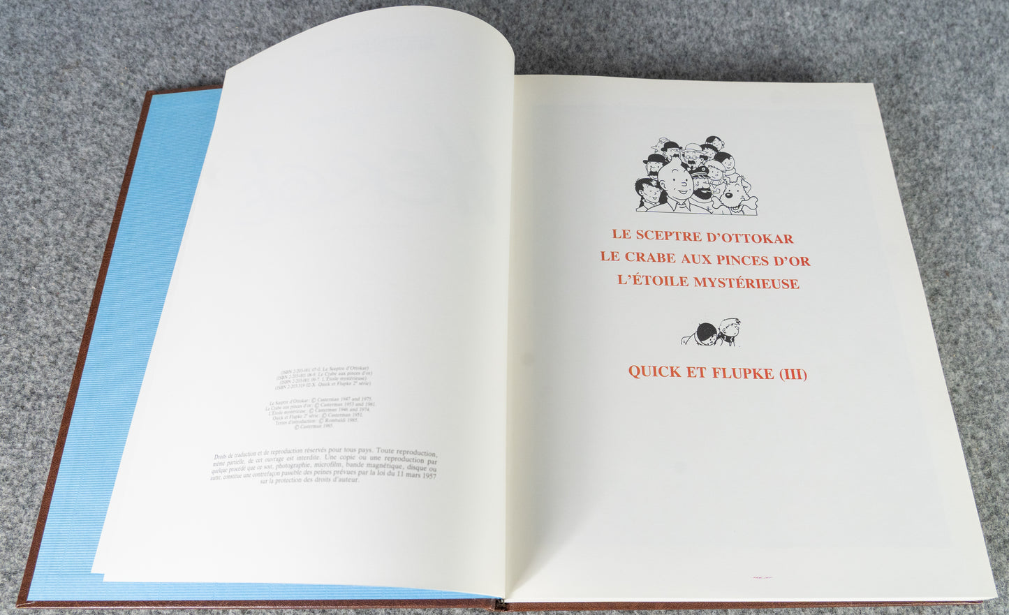 Rombaldi Tintin Volume 5 - King Ottokar's Sceptre, The Crab with the Golden Claws, The Shooting Star + Q&F - 1st Edition 1985 Herge EO