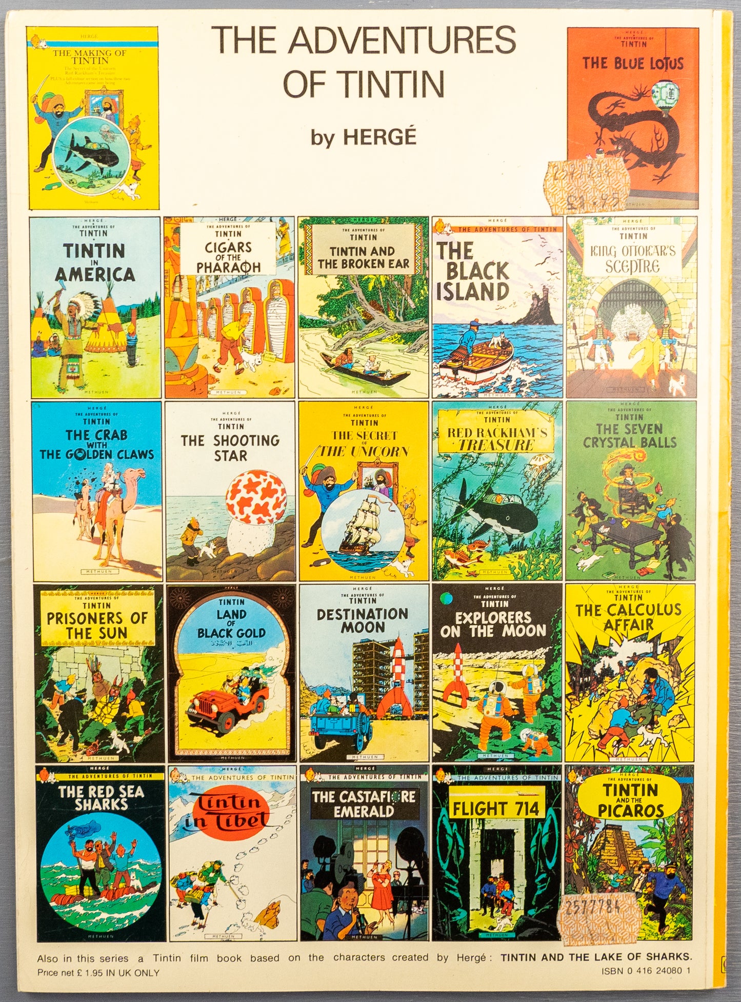 The Shooting Star - Tintin Magnet UK Paperback Edition Book 1980s