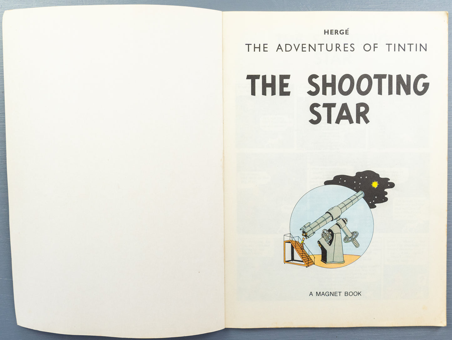 The Shooting Star - Tintin Magnet UK Paperback Edition Book 1980s