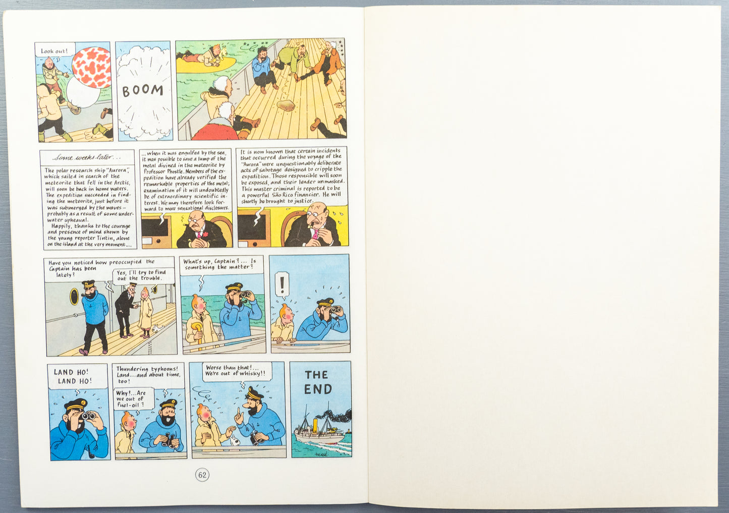 The Shooting Star - Tintin Magnet UK Paperback Edition Book 1980s