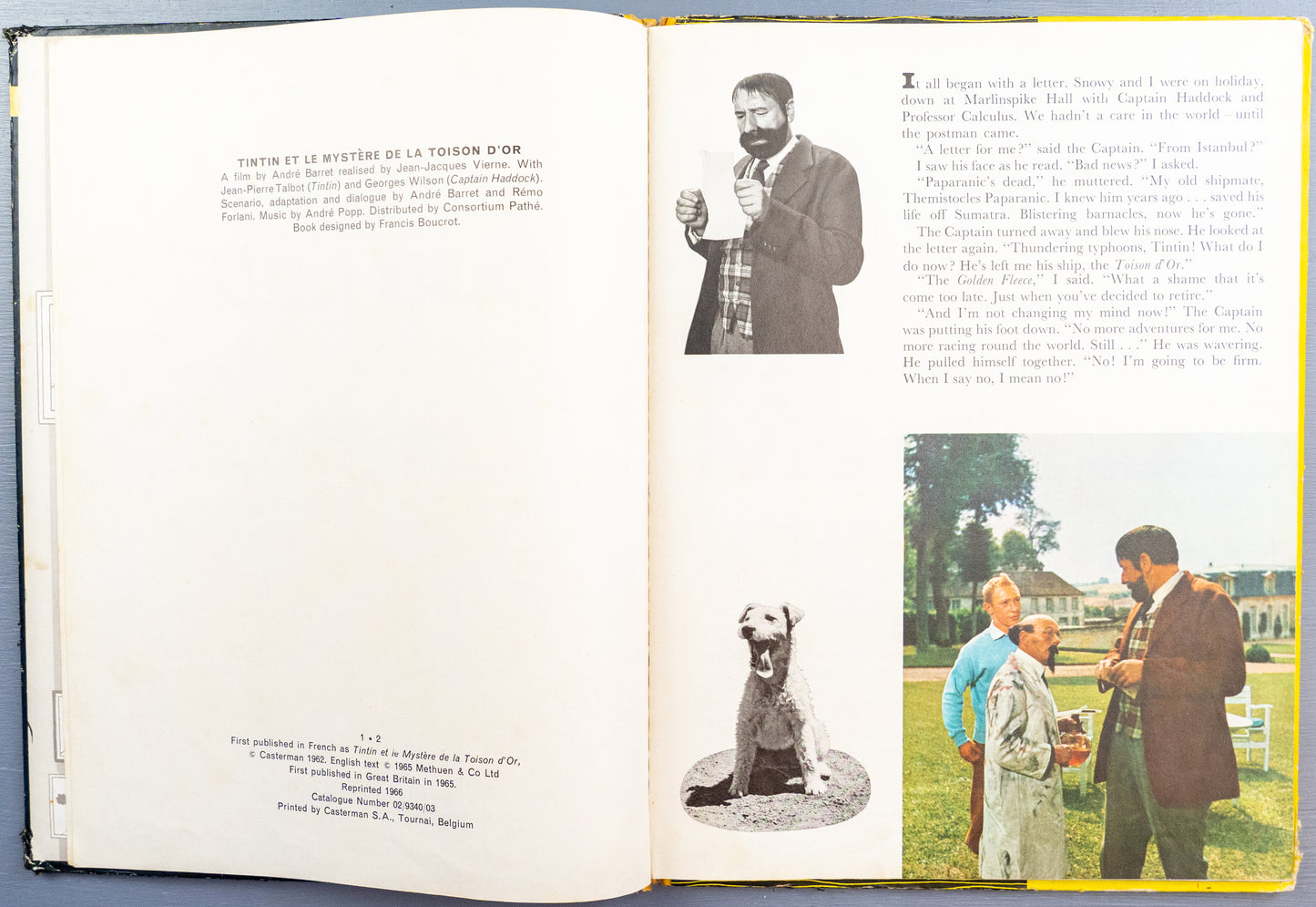 Tintin and the Golden Fleece Methuen UK 2nd Reprint Edition 1966 Hardback Tintin Book Herge