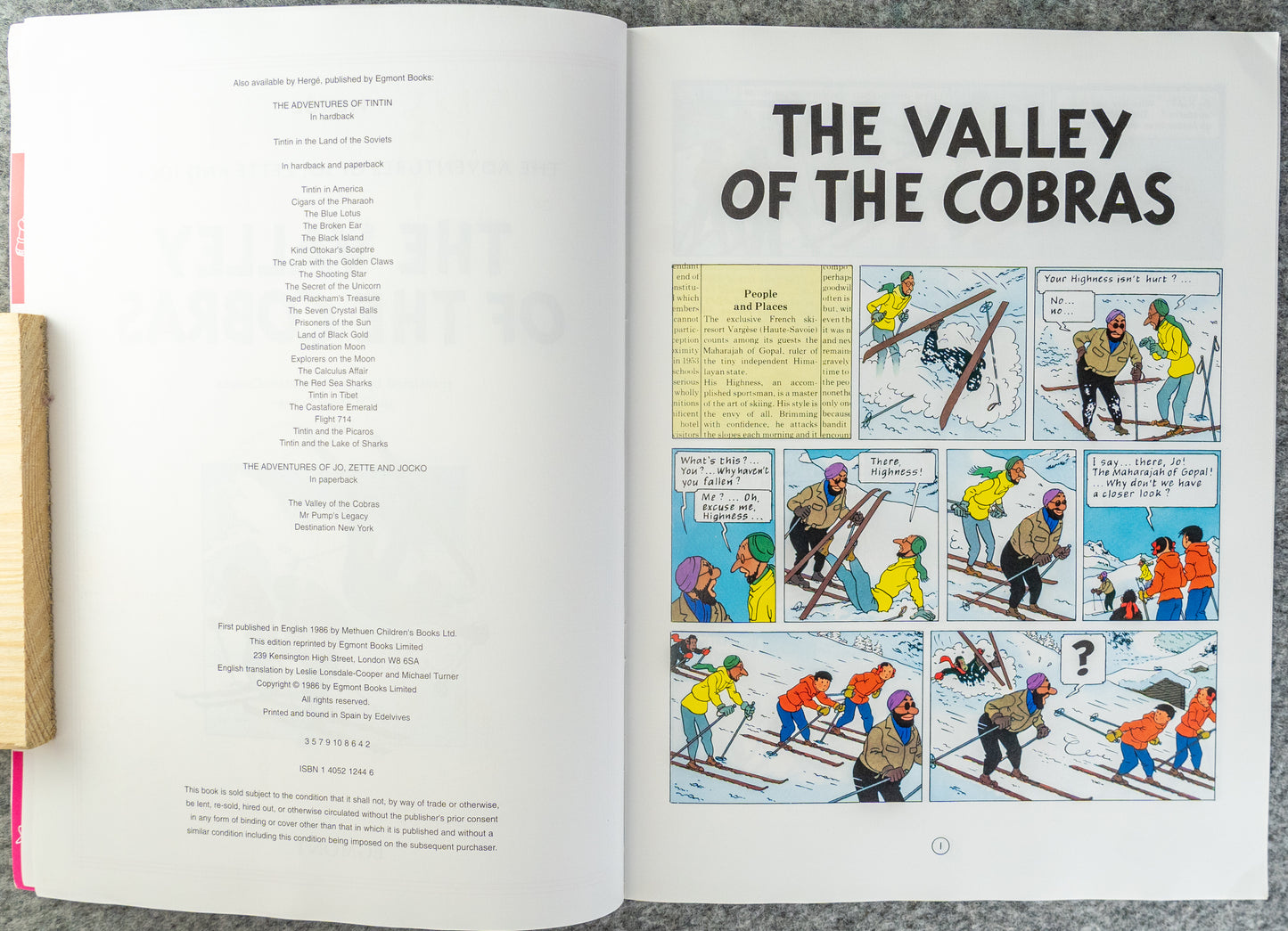 Jo, Zette and Jocko: Valley of the Cobras - Egmont 1986 UK Paperback Edition