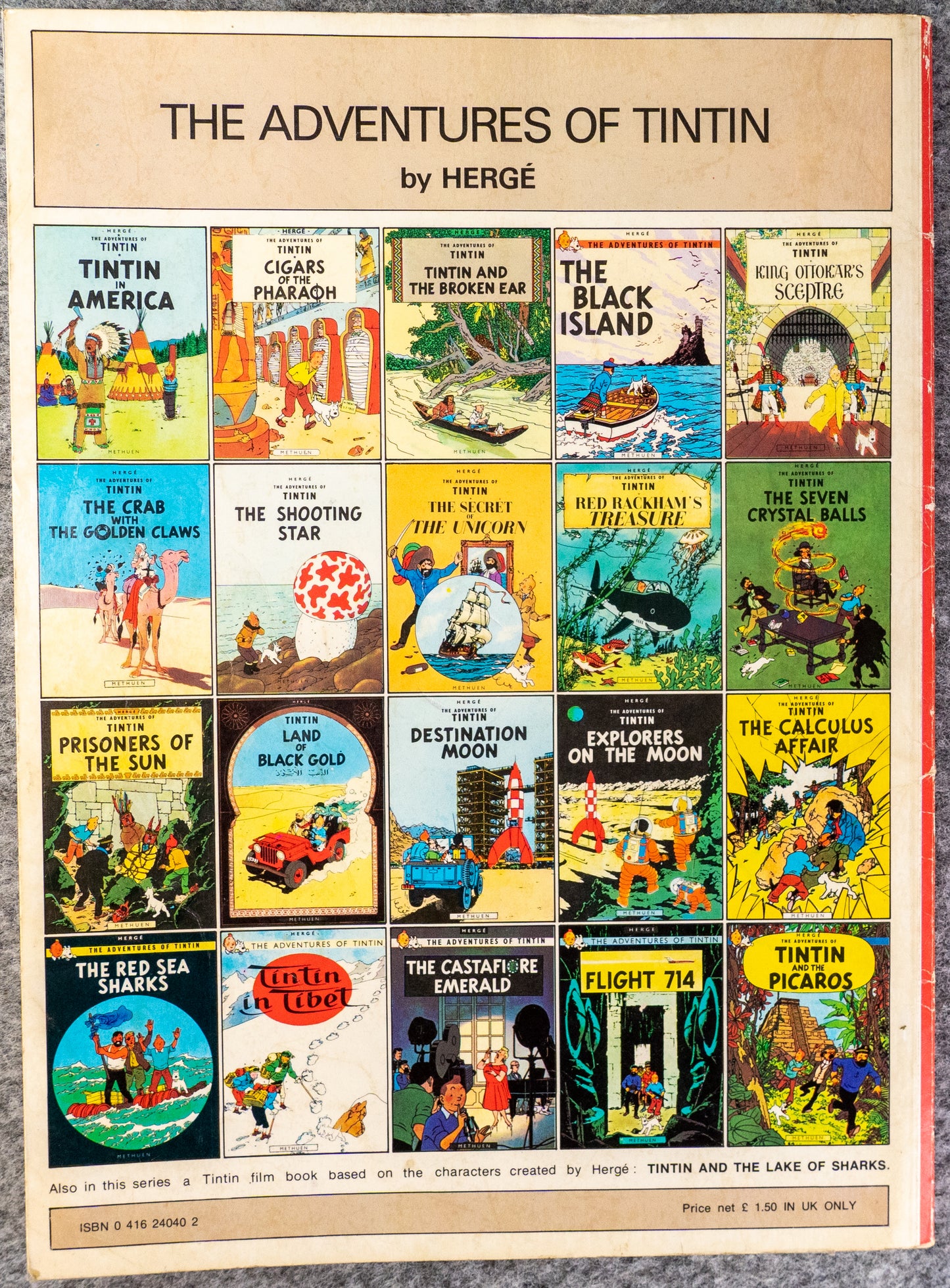 The Black Island - Tintin Magnet UK Paperback Edition Book 1980s