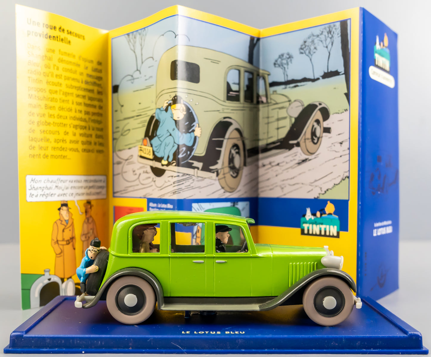 ATLAS TINTIN CAR # 9 Mitsuhirato's Car Blue Lotus Herge model 1/43 Scale Voiture