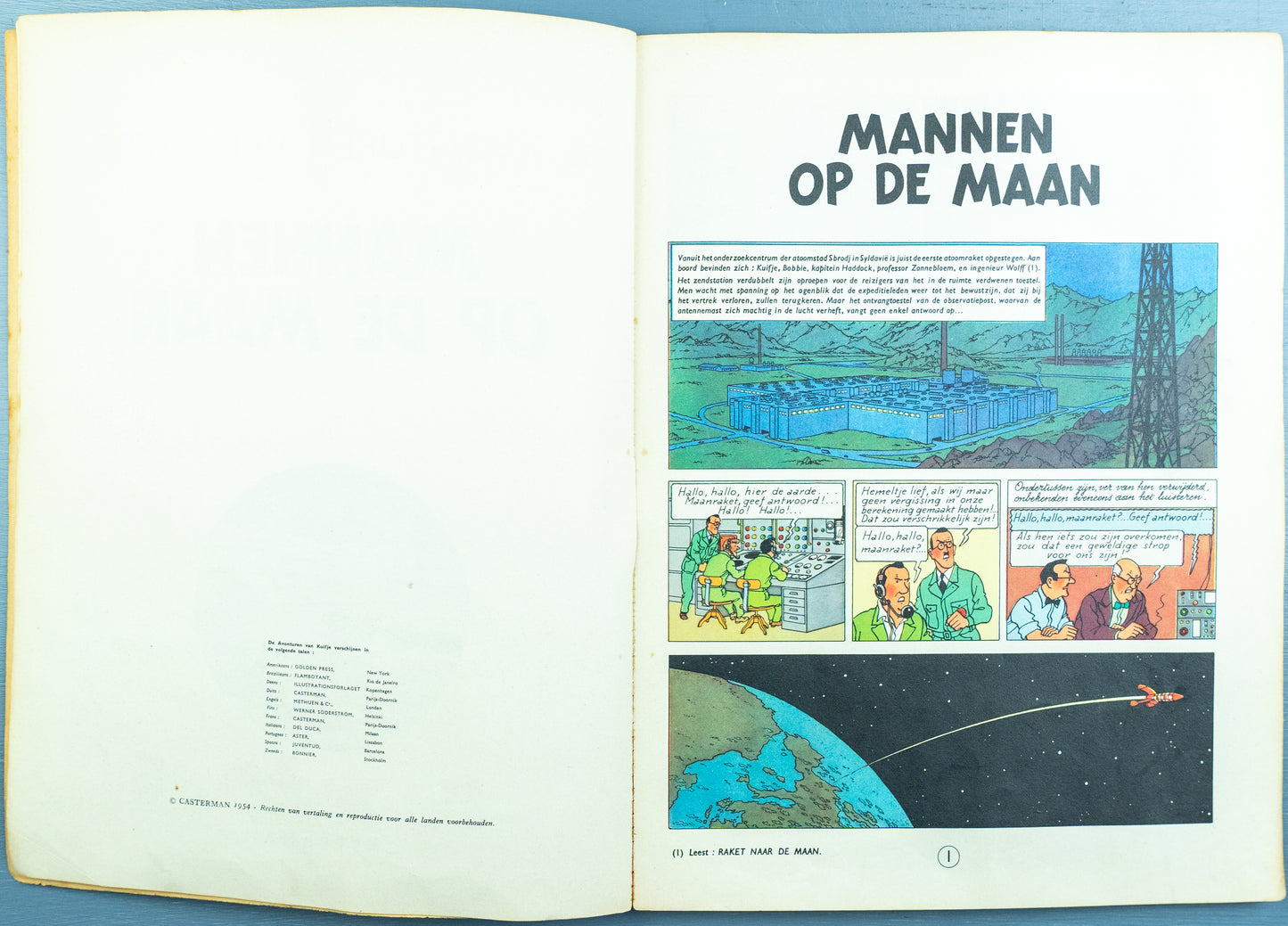 Kuifje: Mannen Op De Maan 1960 Casterman Early Dutch Paperback Edition Tintin by Herge