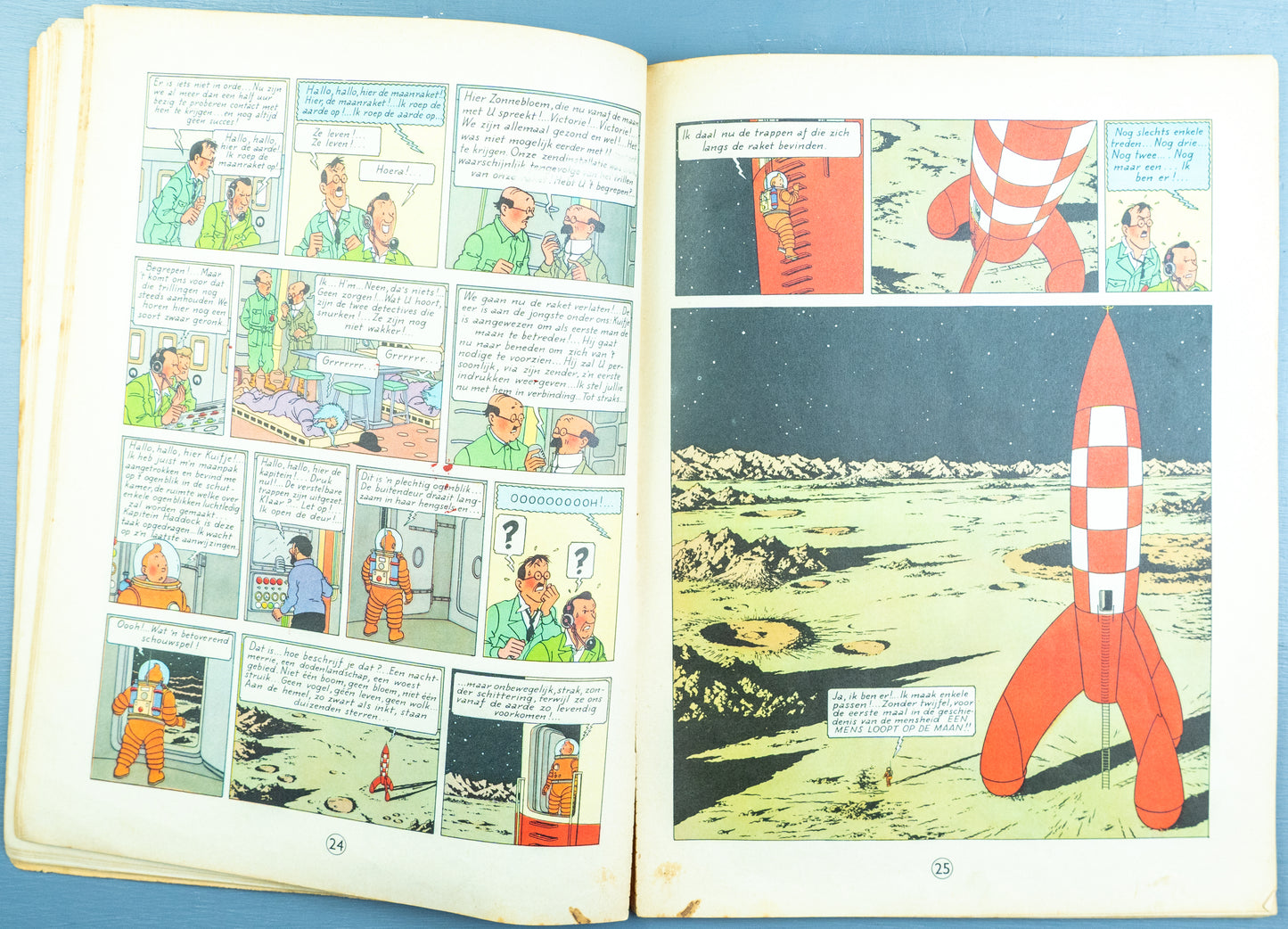 Kuifje: Mannen Op De Maan 1960 Casterman Early Dutch Paperback Edition Tintin by Herge