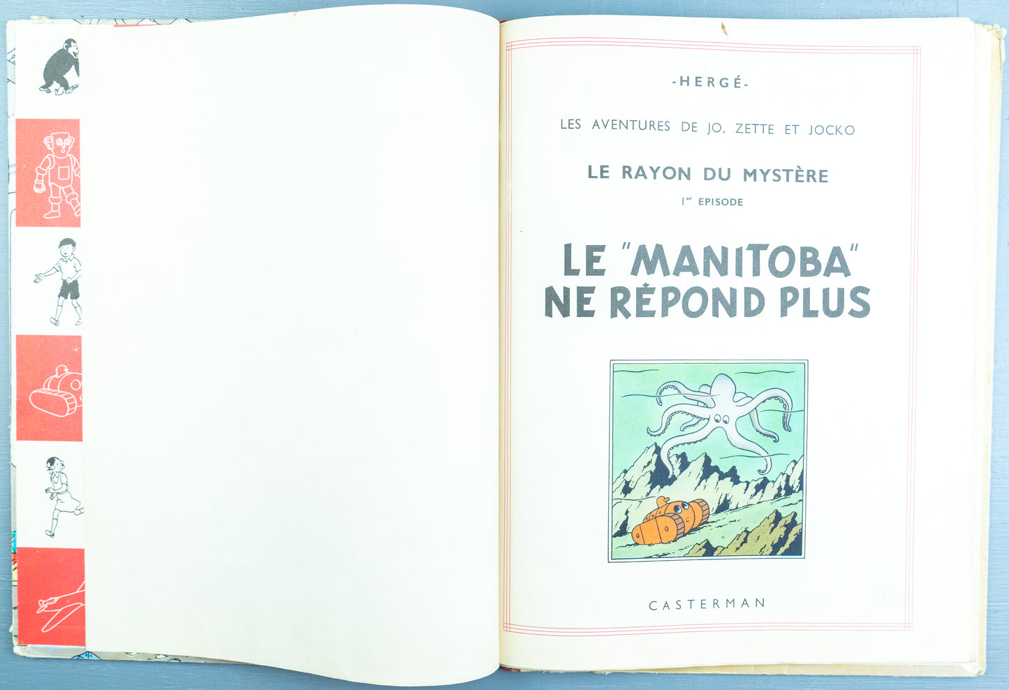 Manitoba Ne Repond Plus 1956 Casterman Early HB Edition Jo Zette & Jocko/Tintin by Herge