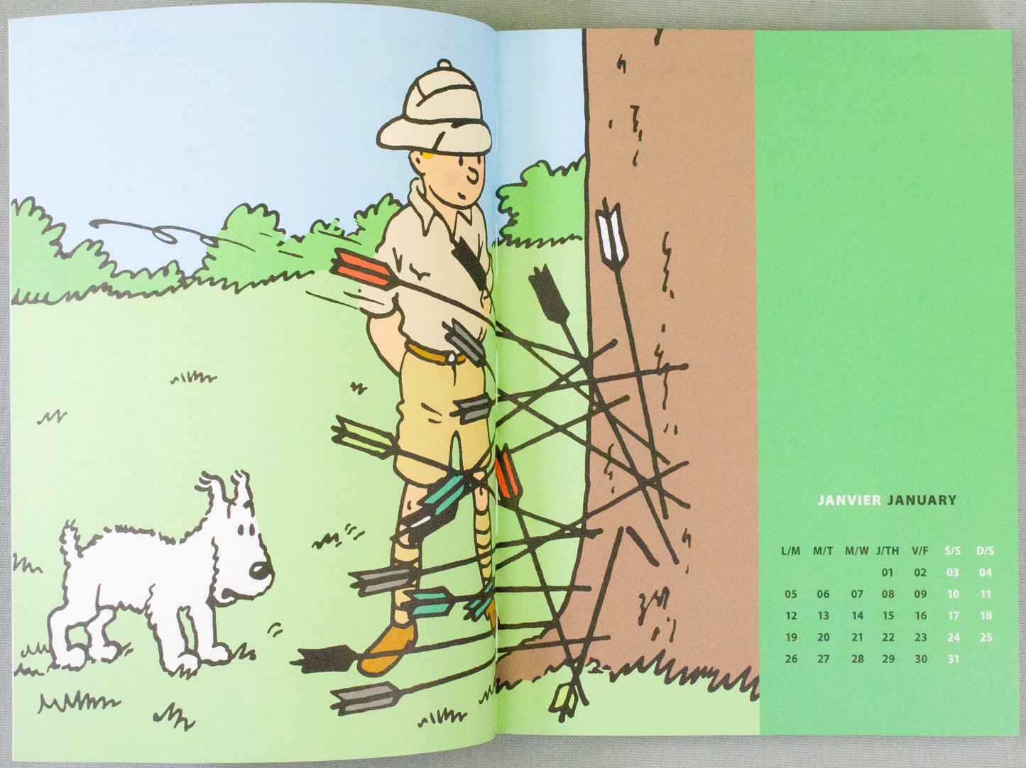 2026 Tintin Desk Diary - Tintin In America Moulinsart Editions