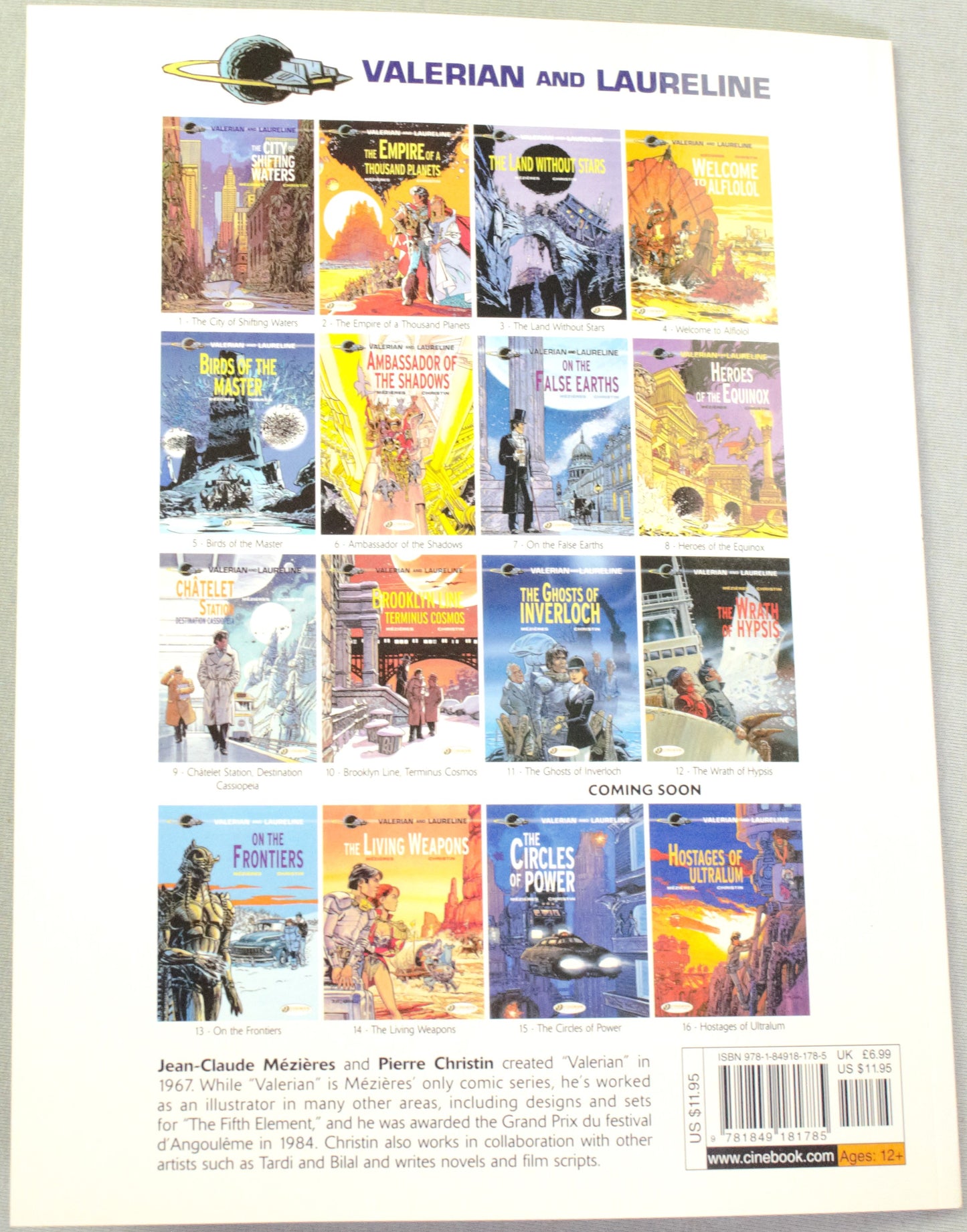 Valerian Volume 6 - "Ambassador of The Shadows" Cinebook Paperback Comic Book by Mezieres & Christin