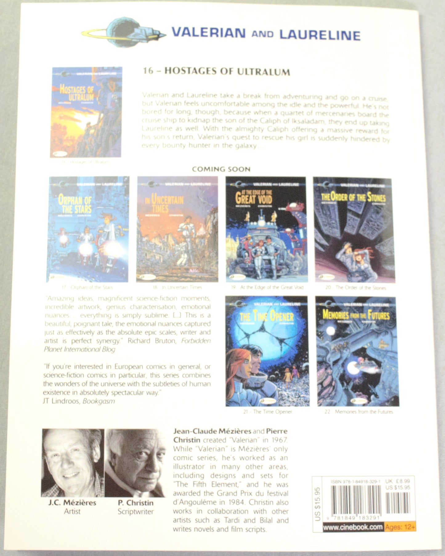 Valerian Volume 16 - "Hostages of Ultralum" Cinebook Paperback Comic Book by Mezieres & Christin