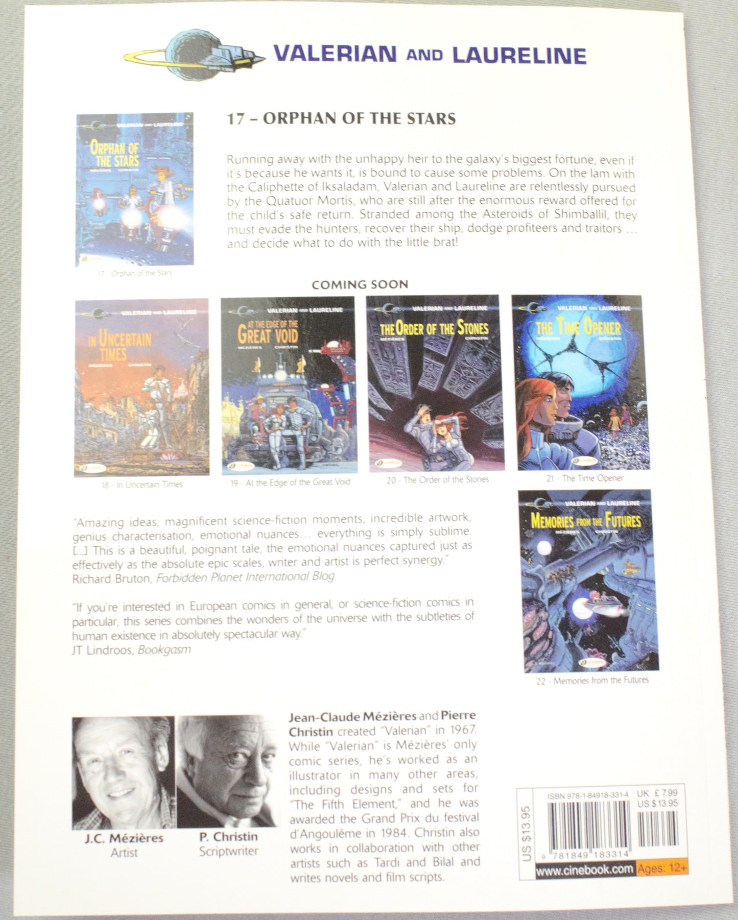 Valerian Volume 17 - "Orphans of The Stars" Cinebook Paperback Comic Book by Mezieres & Christin