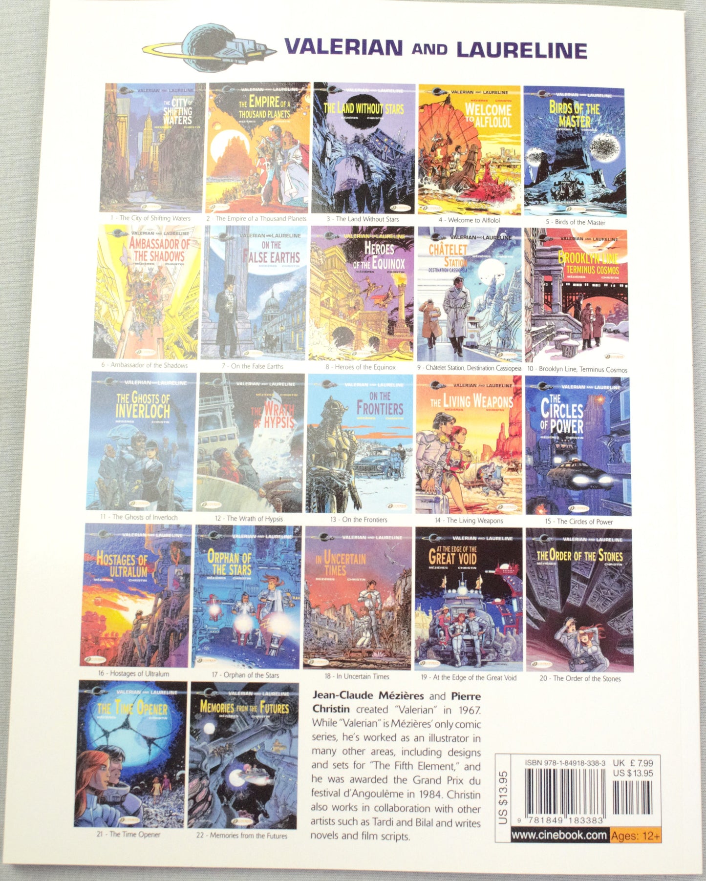 Valerian Volume 22 - "Memories from the Futures" Cinebook Paperback Comic Book by Mezieres & Christin