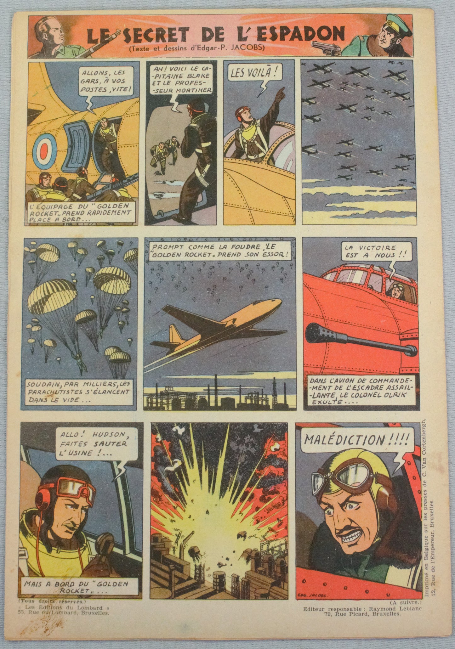 Journal Tintin Issue 6: 1946 Edgar.P Jacobs Cover Edition Originale Vintage Comic EO