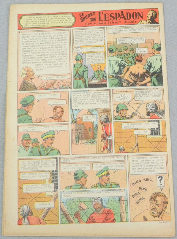 Journal Tintin Issue 12: March 18th 1948 Edgar P. Jacobs Cover Edition Vintage Comic EO Couverture