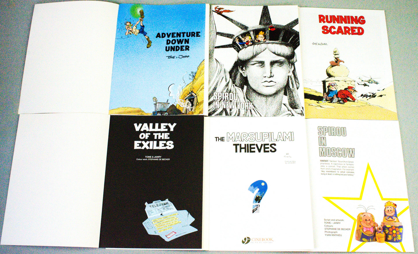 Spirou & Fantasio FULL SET of 22 - UK Cinebook editions: (created by Robert Velter)