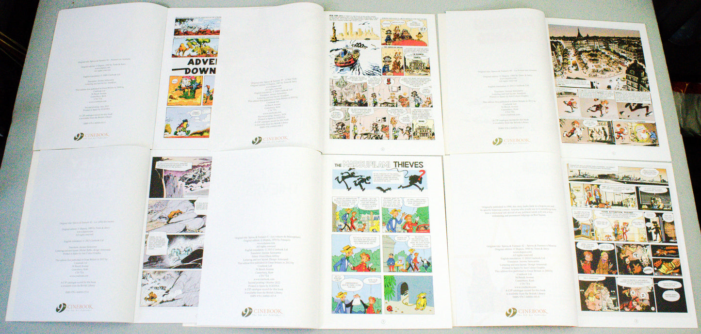 Spirou & Fantasio FULL SET of 22 - UK Cinebook editions: (created by Robert Velter)