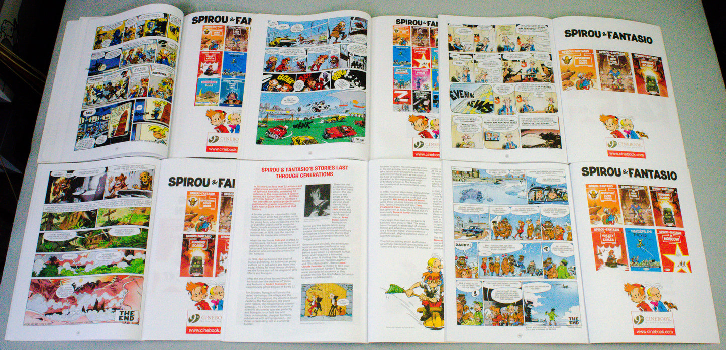 Spirou & Fantasio FULL SET of 22 - UK Cinebook editions: (created by Robert Velter)