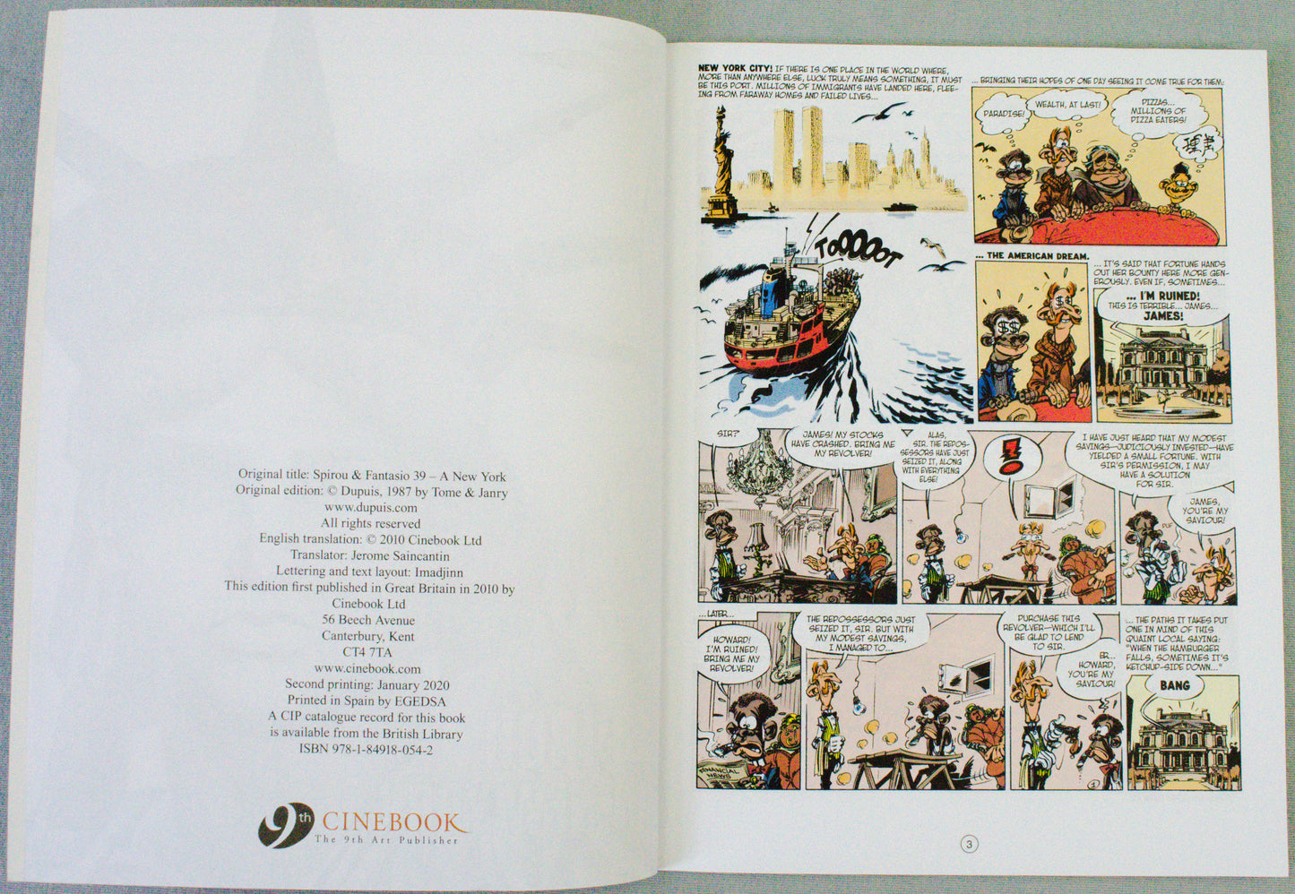 Spirou & Fantasio Volume 2 (In New York) - Uk Cinebook Paperback Edition