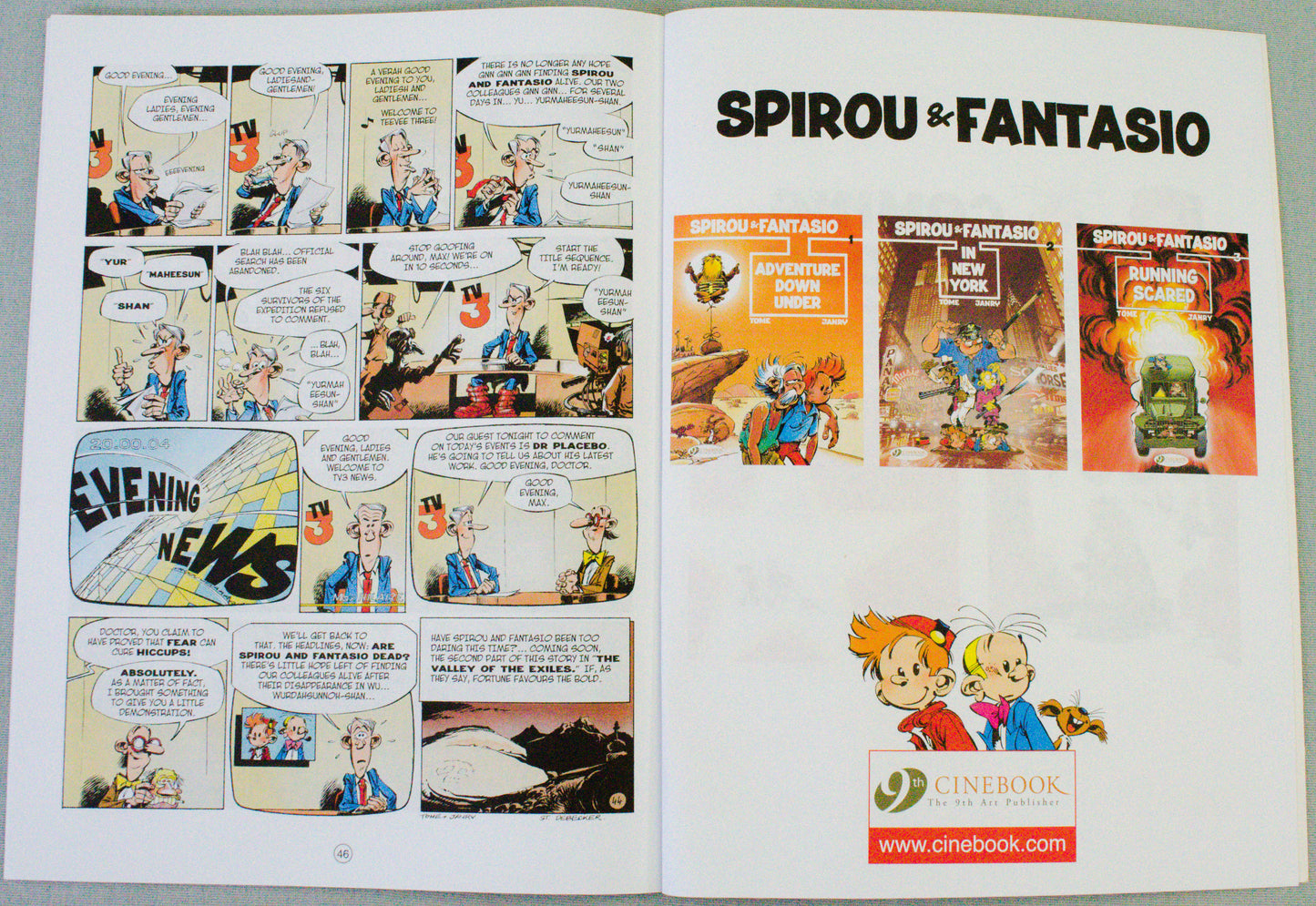 Spirou & Fantasio Volume 3 (Running Scared) - Uk Cinebook Paperback Edition