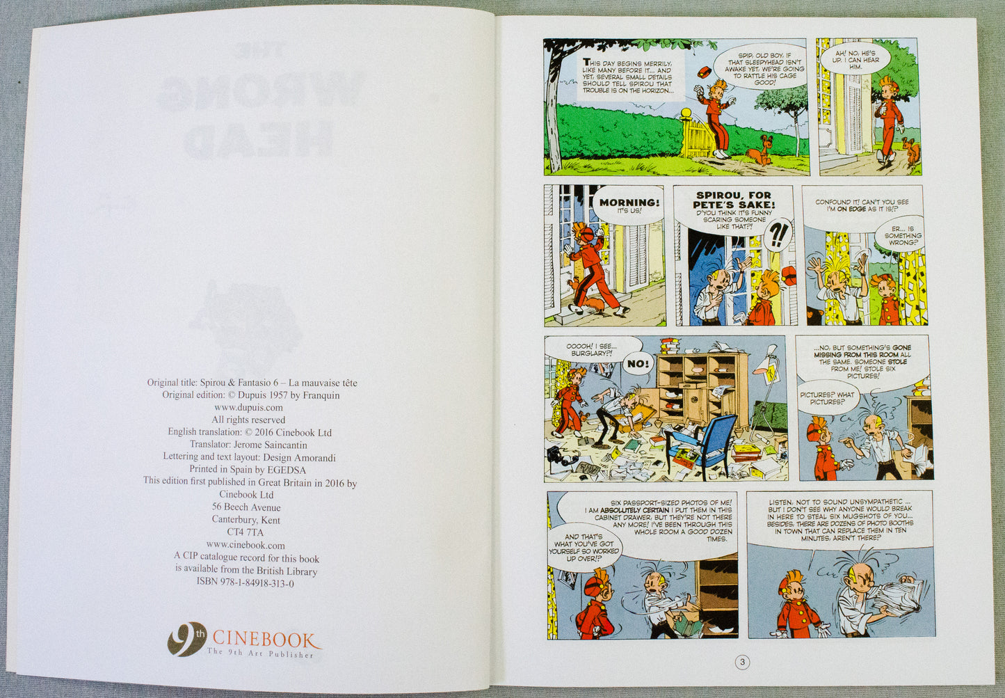 Spirou & Fantasio Volume 11 (The Wrong Head) - Uk Cinebook Paperback Edition