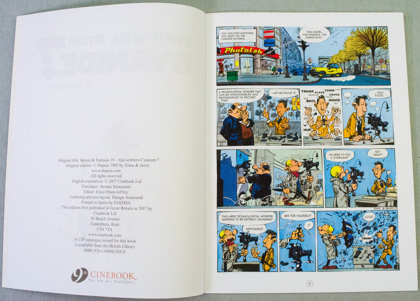 Spirou & Fantasio Volume 12 (Who Will Stop Cyanide?) - Uk Cinebook Paperback Edition
