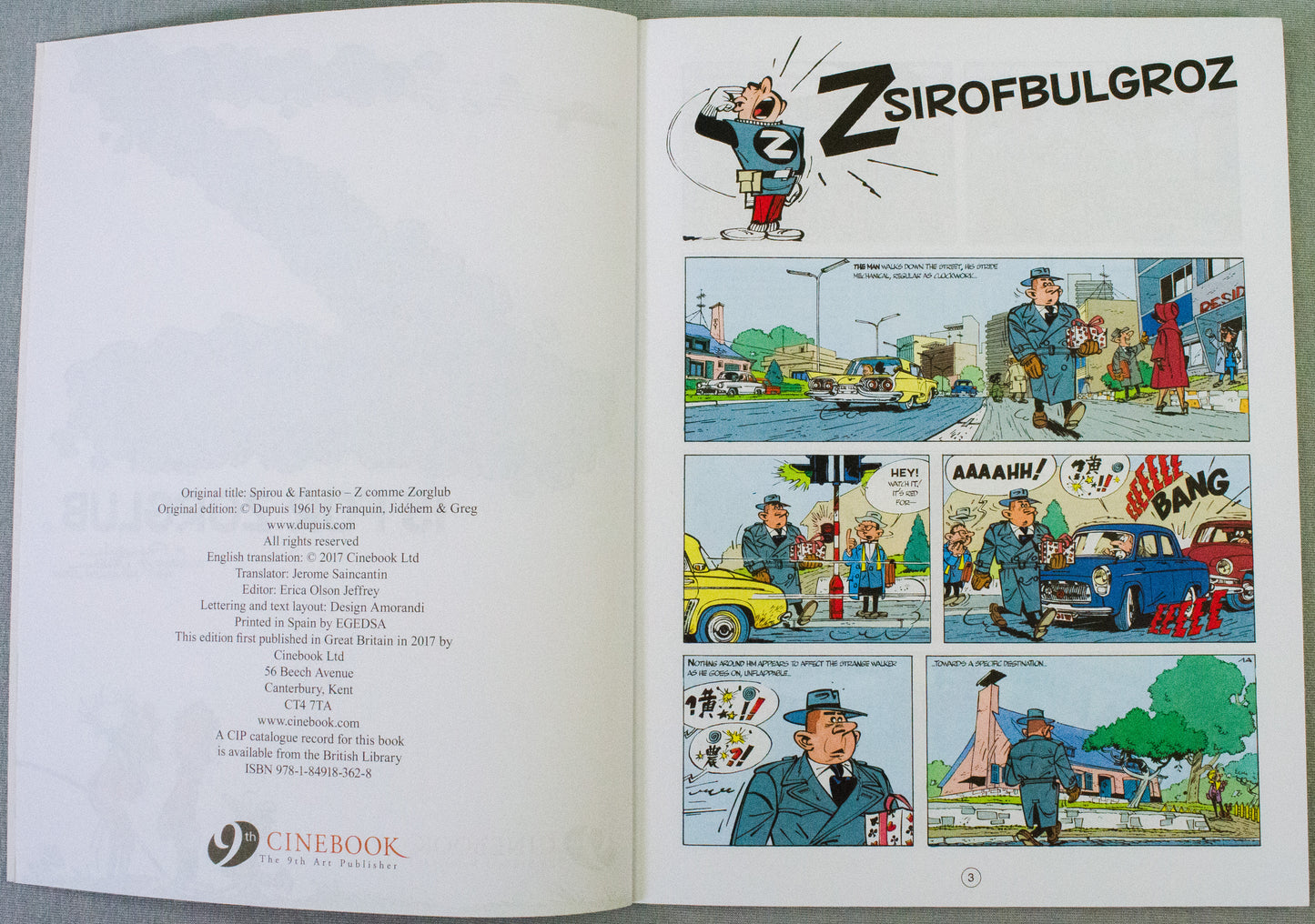 Spirou & Fantasio Volume 13 (Z Is For Zorglub) - Uk Cinebook Paperback Edition