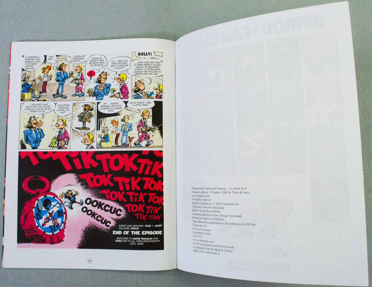 Spirou & Fantasio Volume 16 (The Z Rises Again) - Uk Cinebook Paperback Edition
