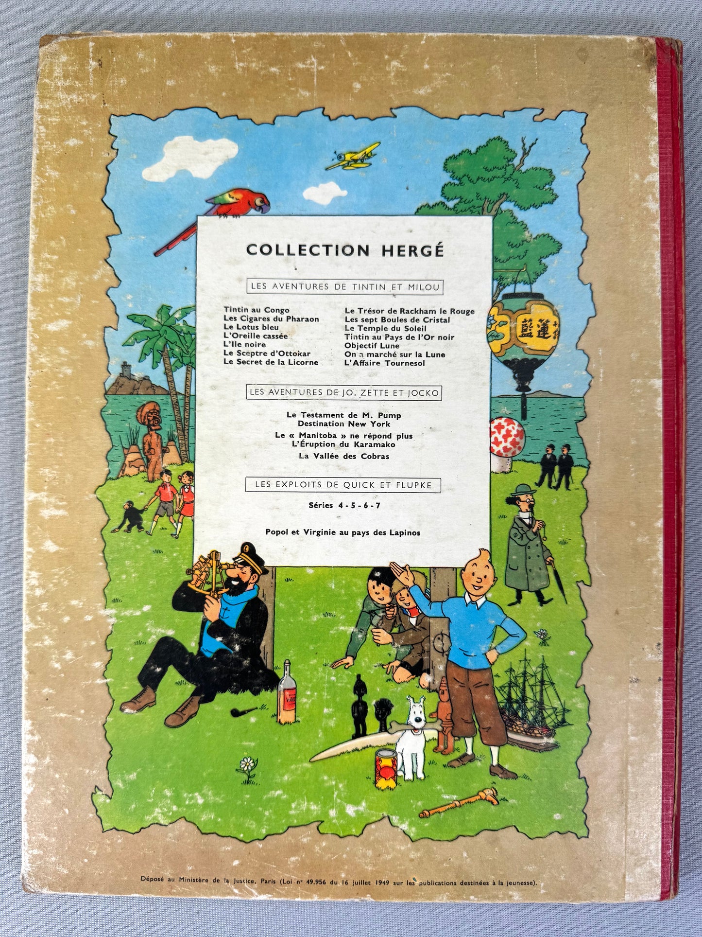 Le Secret de la Licorne 1956 Vintage red cloth Hardback Edition B20bis Herge Tintin Comic Book