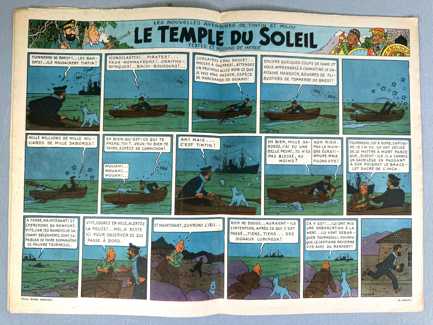 Journal Tintin Issue 7: 1947 Herge Cover Edition HB Vintage Comic EO Couverture