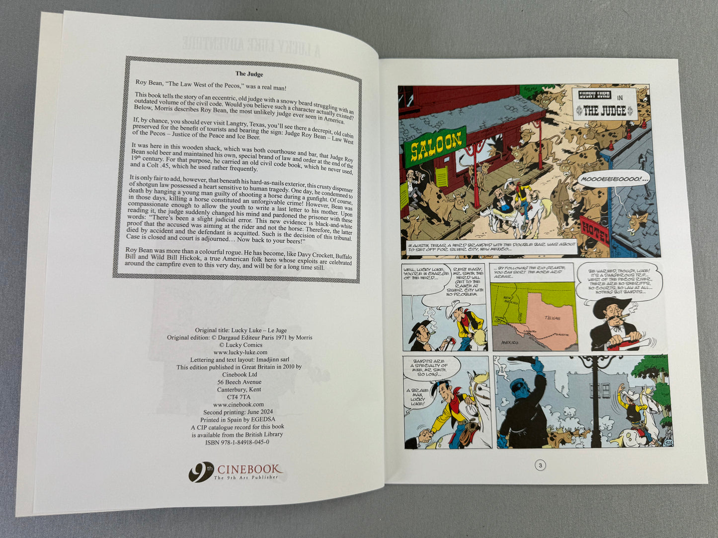 Lucky Luke Volume 24: The Judge - Cinebook Paperback UK Comic Book