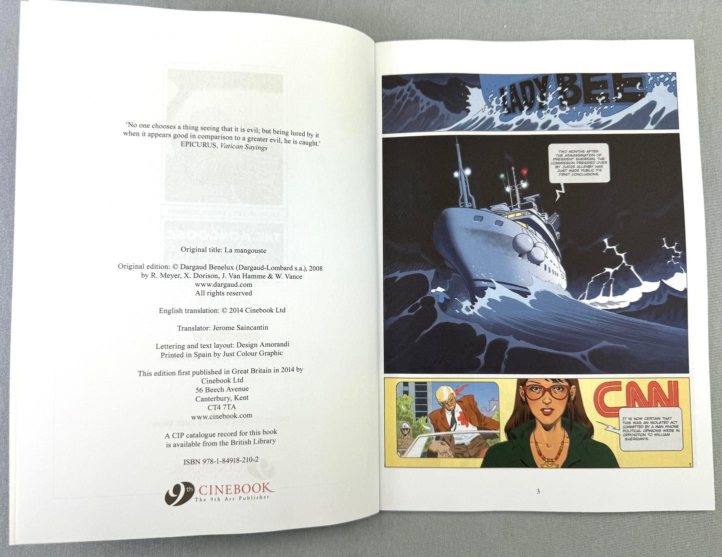 XIII Mystery - Volume 1: The Mongoose - Cinebook UK Paperback Edition Comic Book