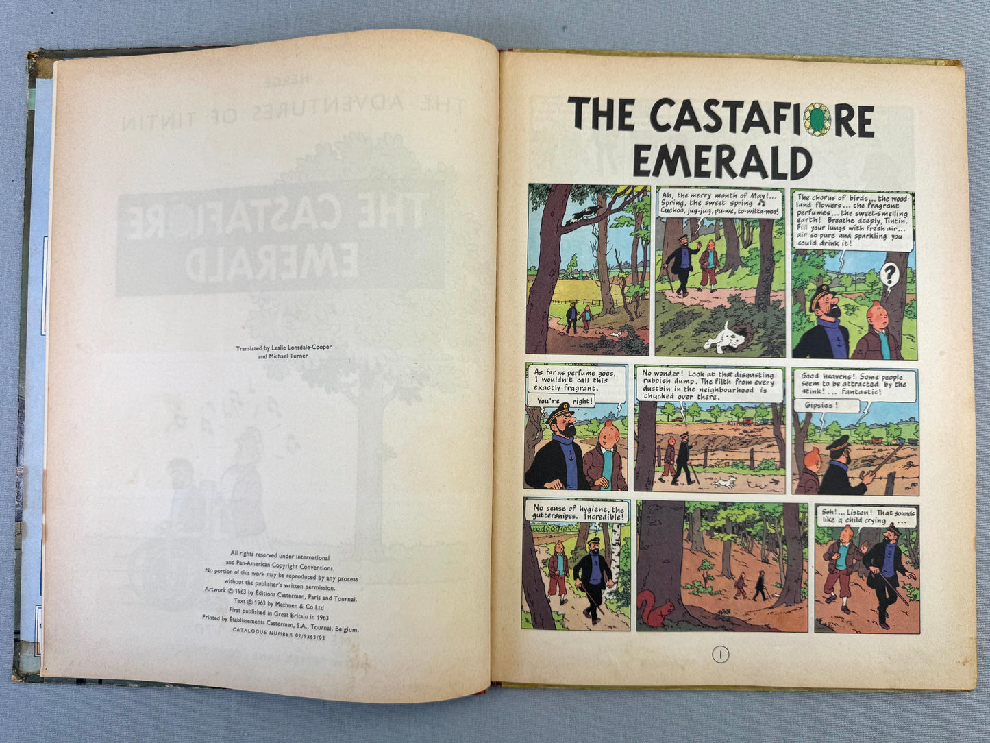 THE CASTAFIORE EMERALD Methuen 1963 1st Edition Hardback Rare Tintin book Herge EO