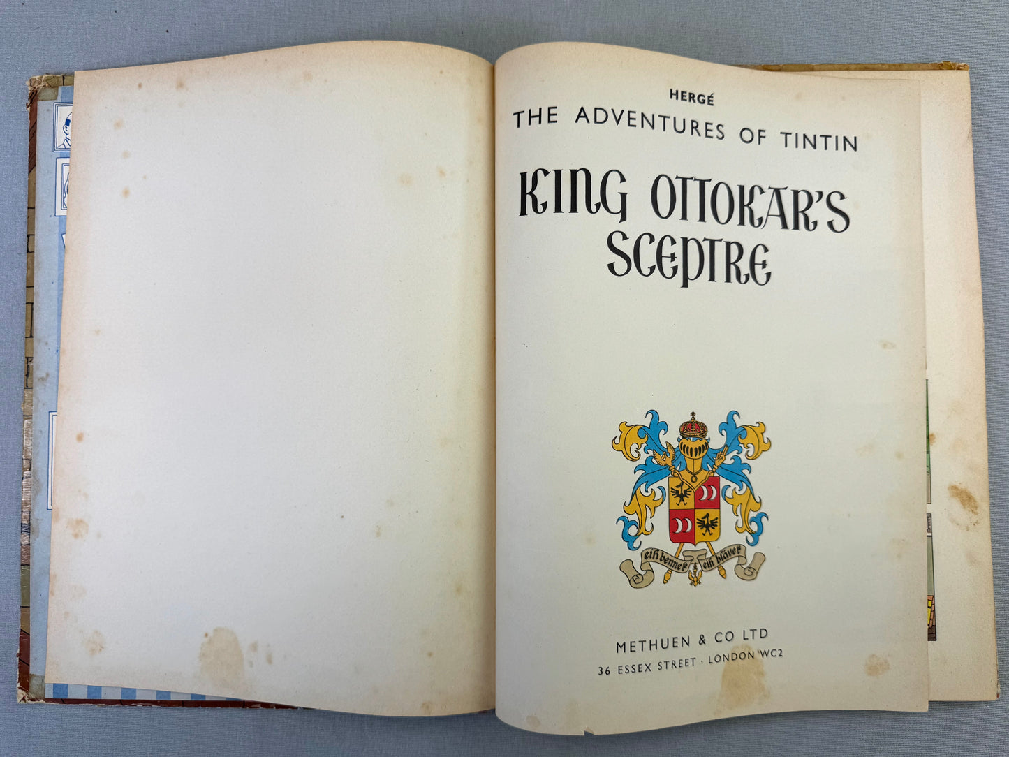 King Ottokars Sceptre Methuen 1958 1st UK Edition HB Rare Tintin book Herge EO
