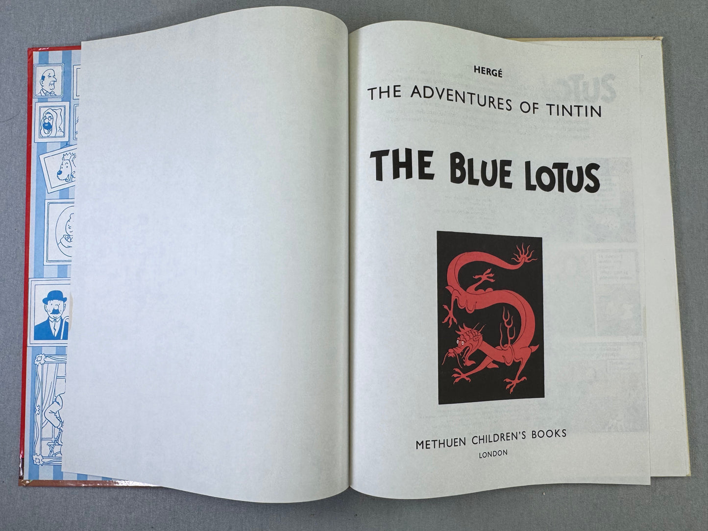 The Blue Lotus - Methuen 1983 1st Edition Hardback Rare Tintin book Herge EO