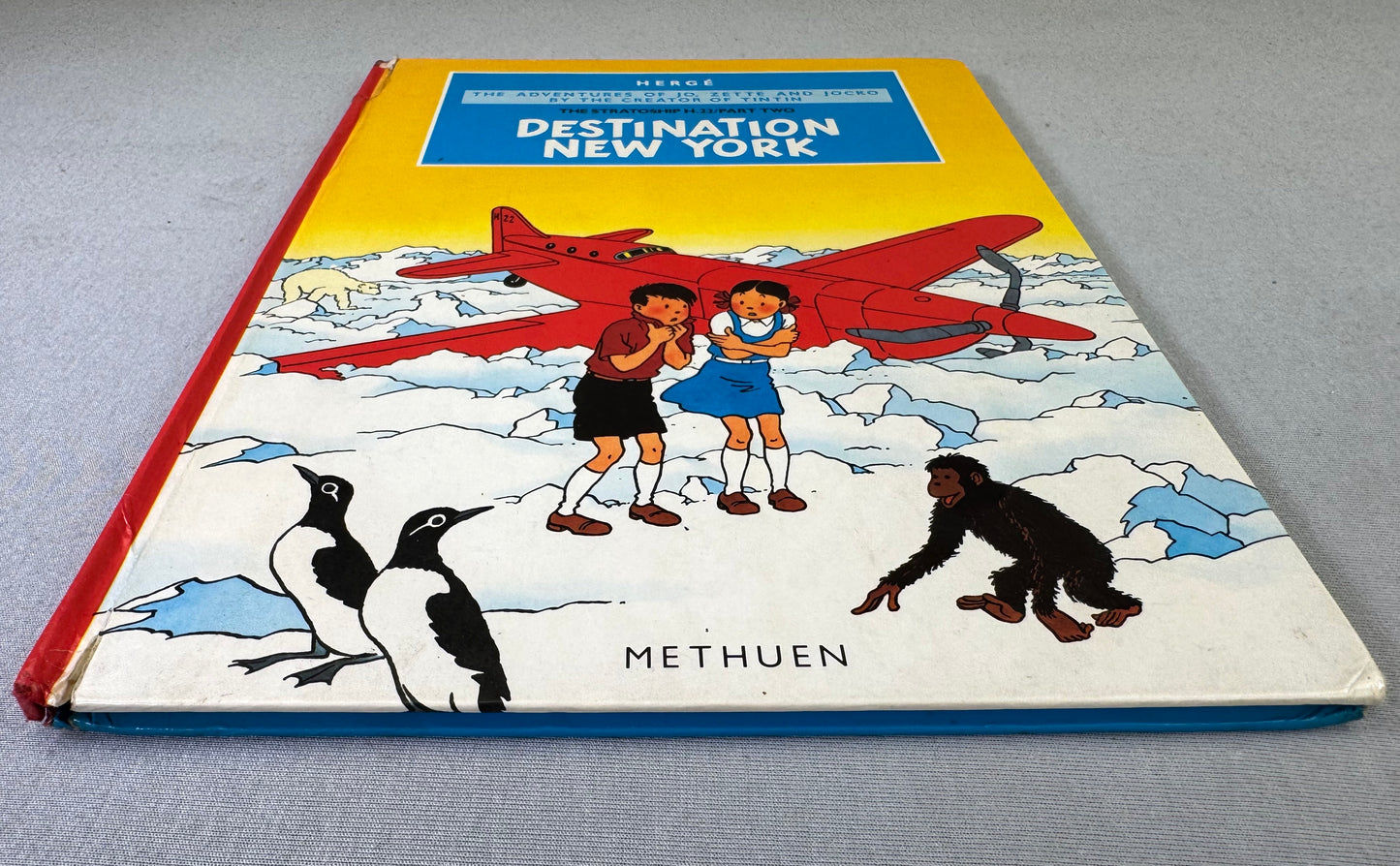 Destination New York 1989 Methuen 2nd UK Edition Hardback Herge Jo Zette Tintin