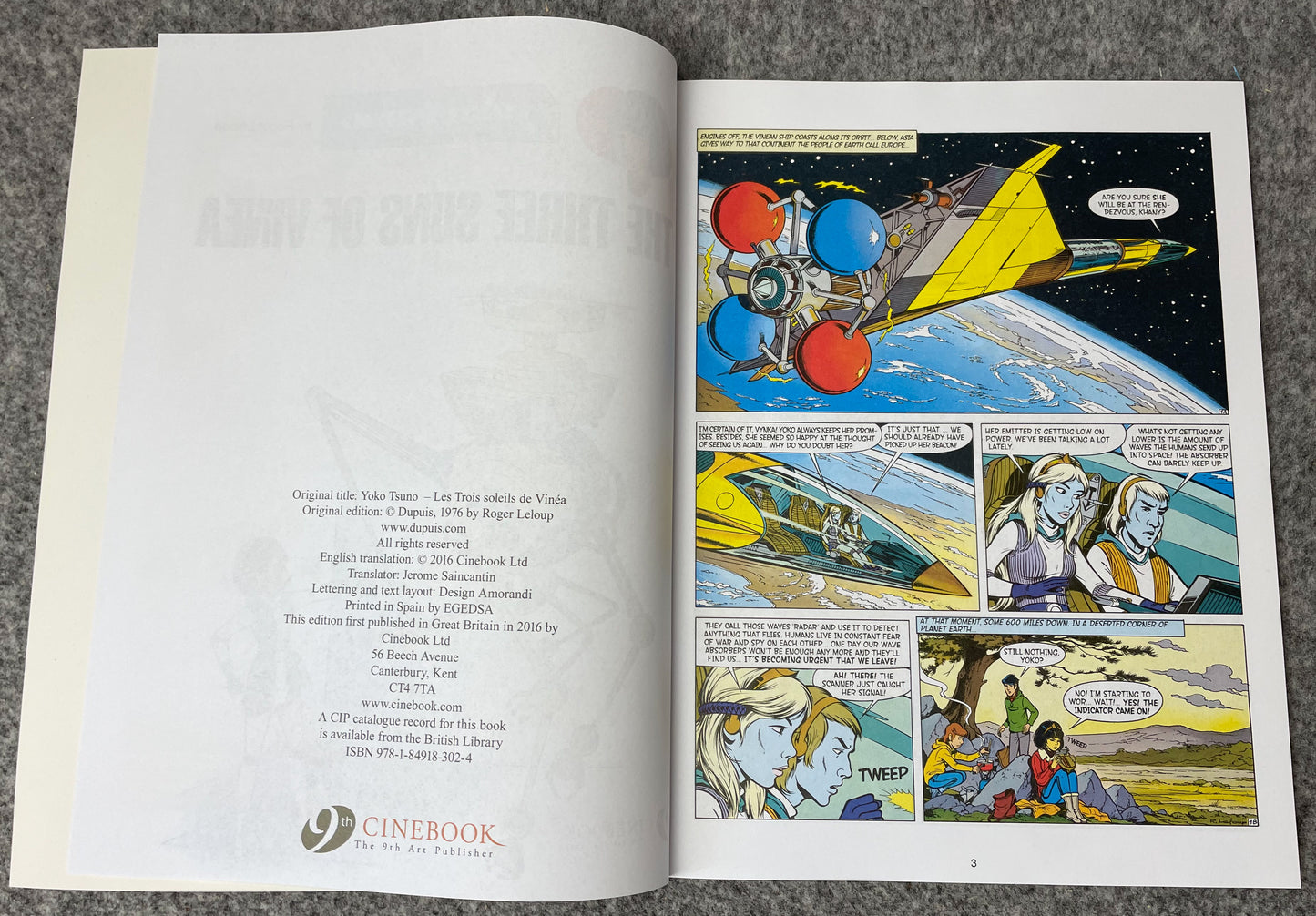 Yoko Tsuno Volume 11 - Three Suns of Vinea  Cinebook Paperback Comic Book by R. Leloup