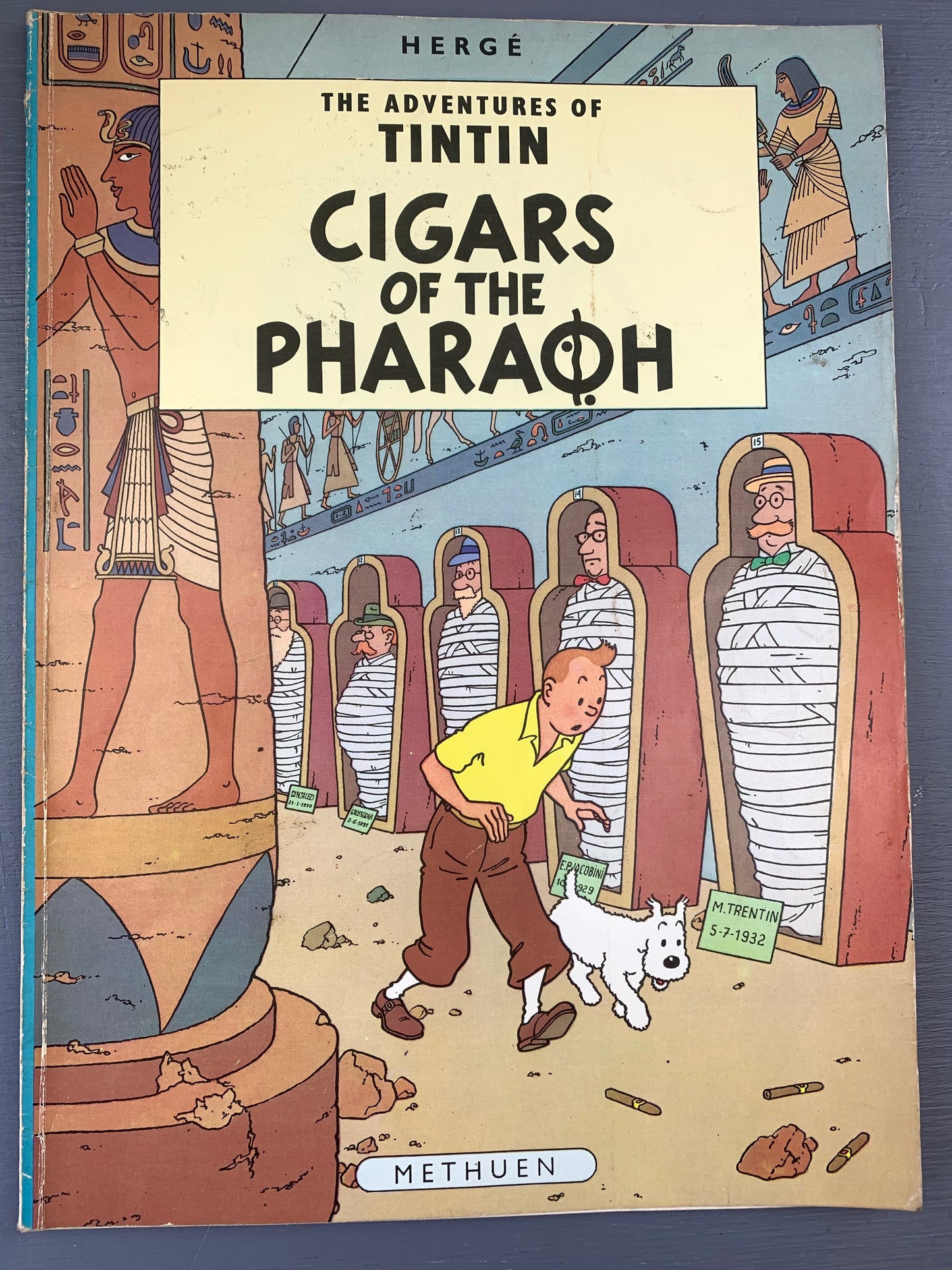 Cigars of the Pharaoh - Methuen 1975 1st UK Paperback Edition Rare Tintin Book Herge
