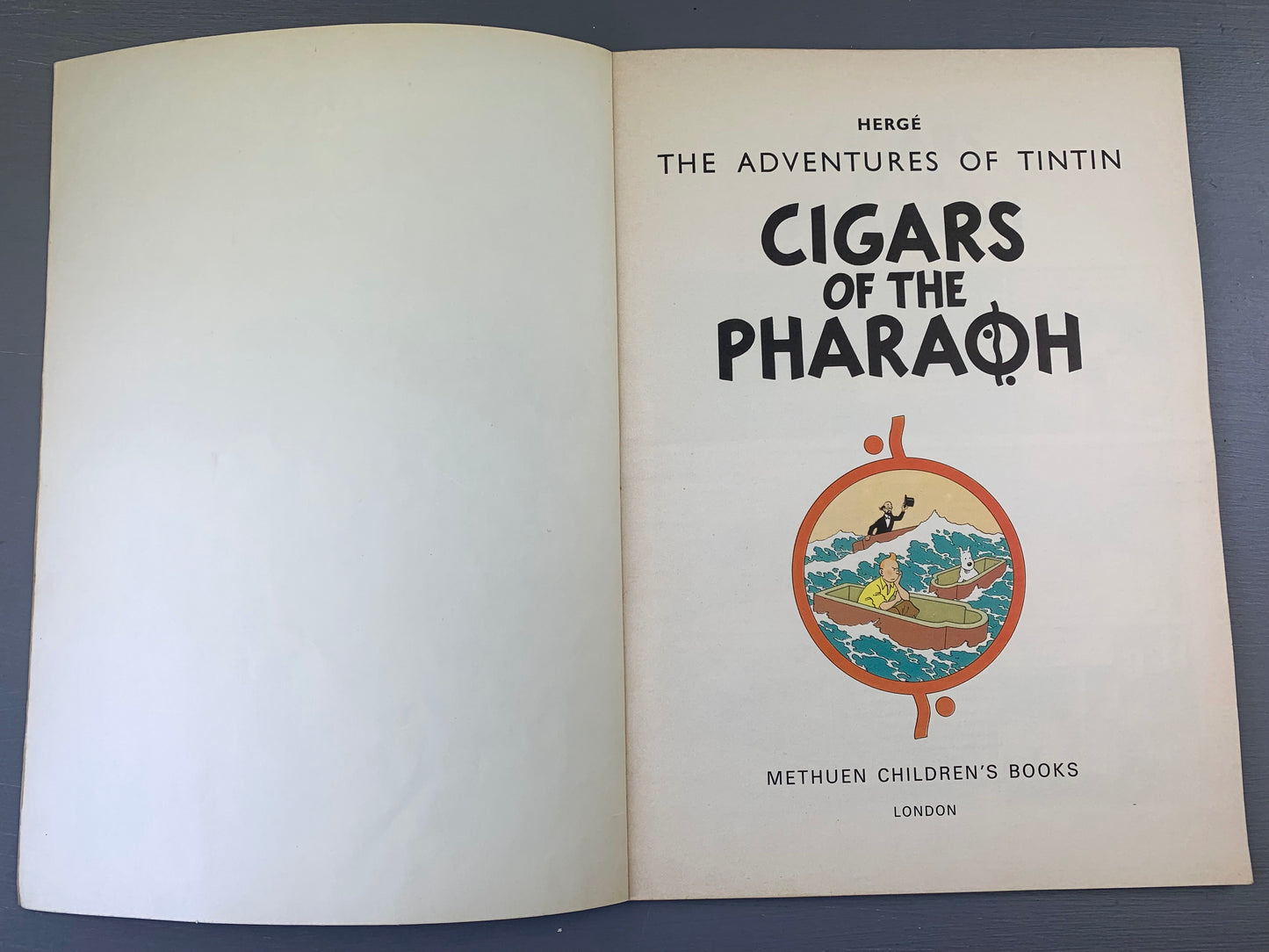 Cigars of the Pharaoh - Methuen 1975 1st UK Paperback Edition Rare Tintin Book Herge
