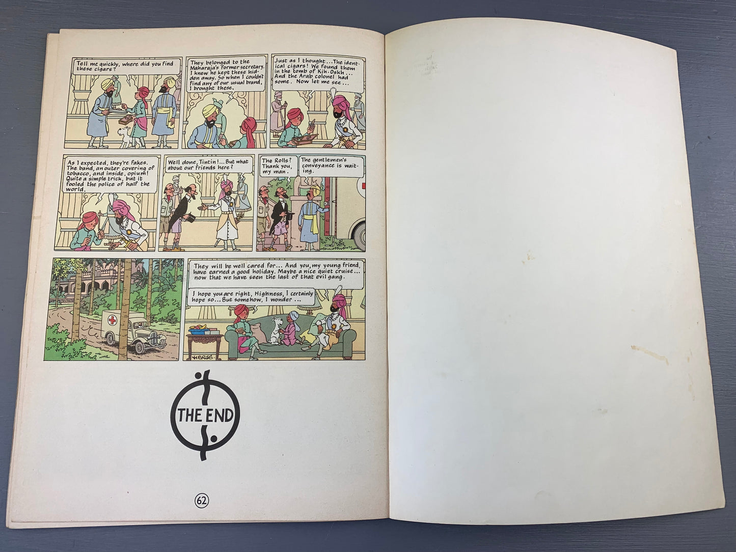 Cigars of the Pharaoh - Methuen 1975 1st UK Paperback Edition Rare Tintin Book Herge