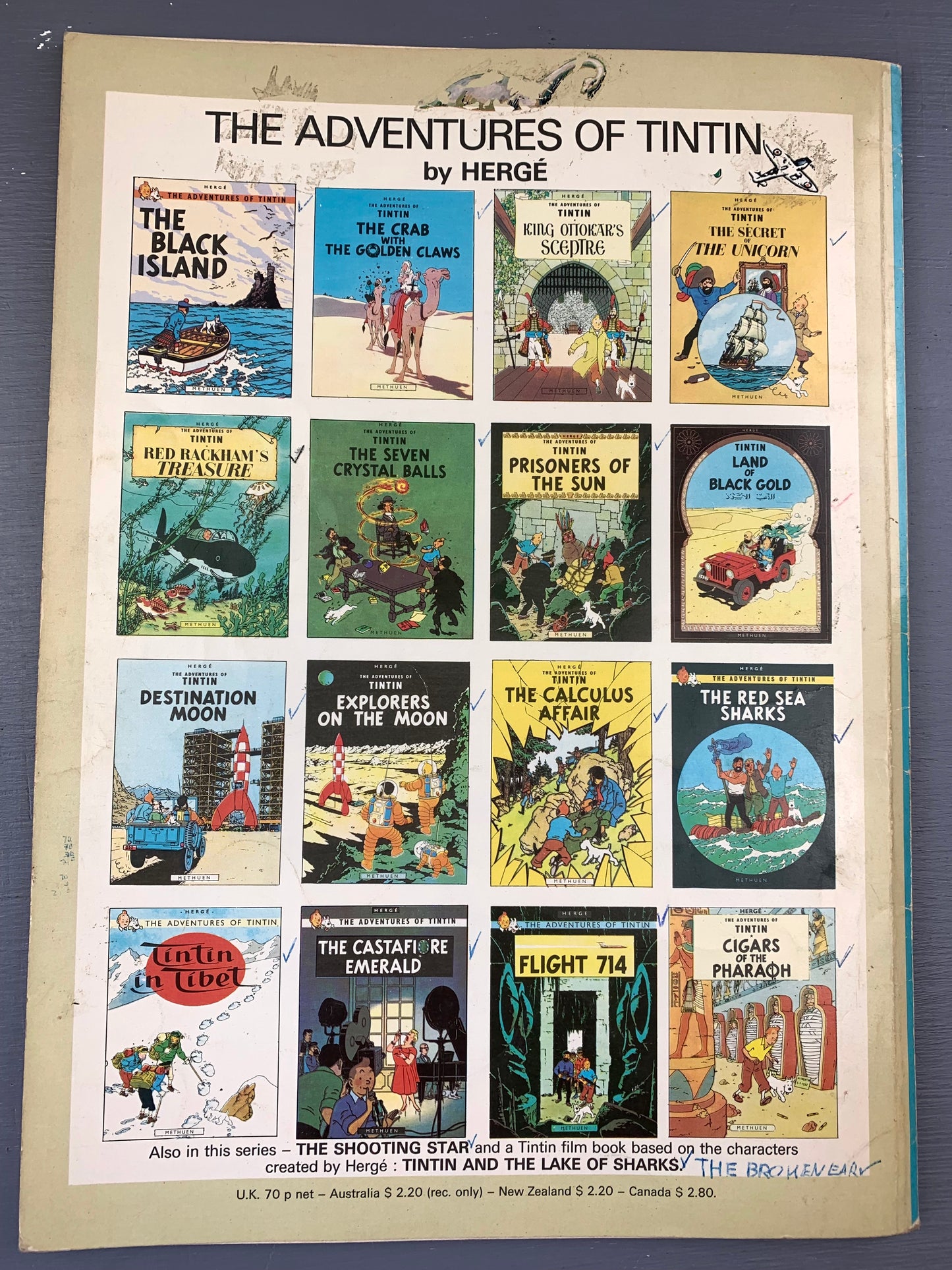 Cigars of the Pharaoh - Methuen 1975 1st UK Paperback Edition Rare Tintin Book Herge