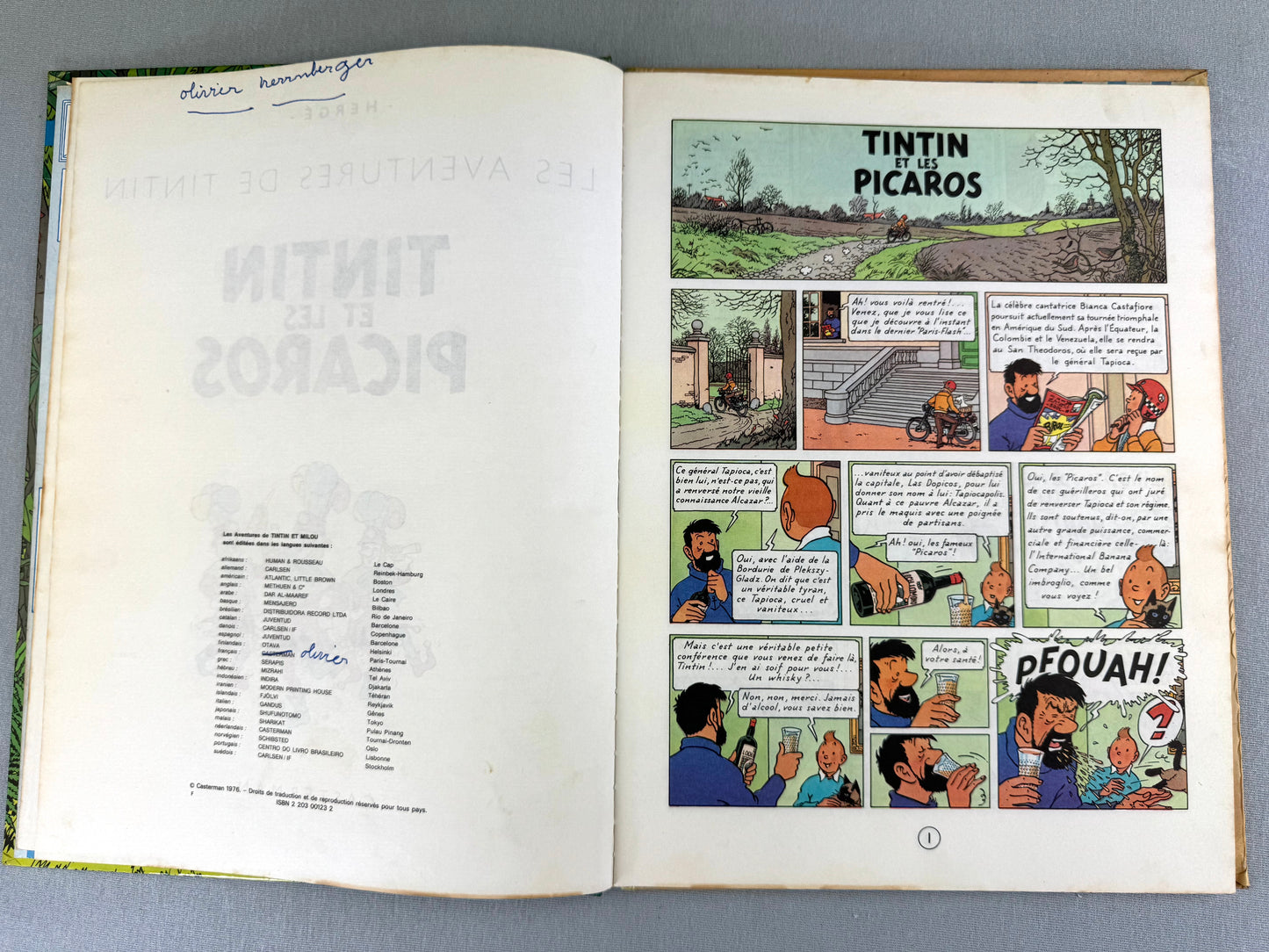 Tintin et les Picaros - Casterman 1976 1st Belgian Edition Hardback Rare book Herge EO