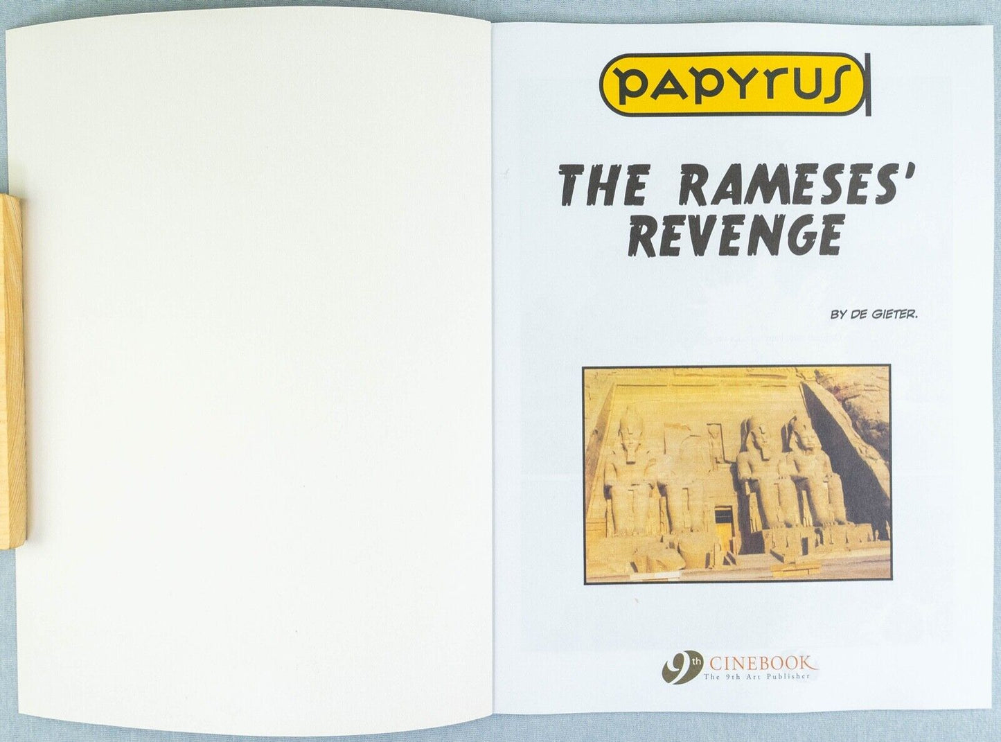PAPYRUS Volume 1 - The Rameses’ Revenge  Cinebook Paperback Comic Book by De Gieter