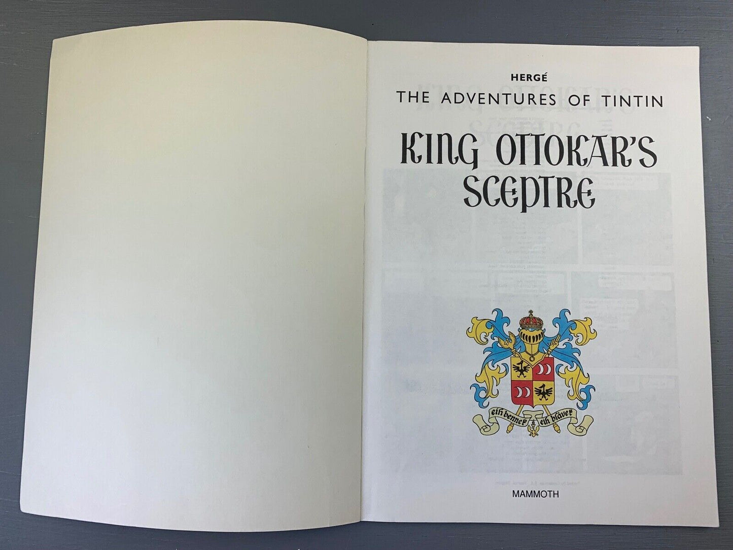 King Ottokars Skeptre - Tintin Mammoth UK Paperback Edition Book 1990s