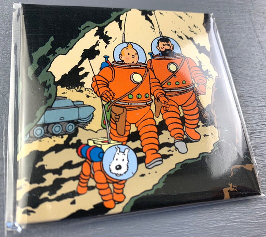 Explorers on the Moon - Moulinsart Tintin Scene Fridge Magnets 6.5cm