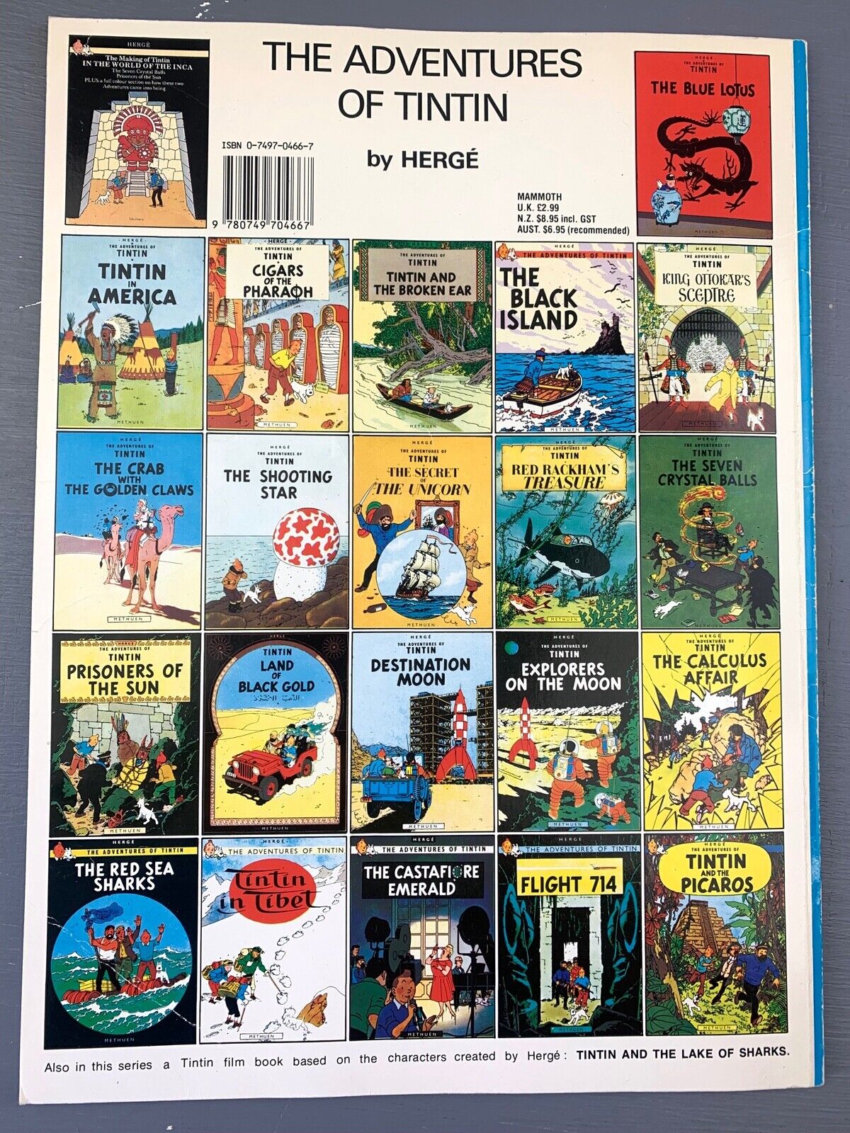 King Ottokars Skeptre - Tintin Mammoth UK Paperback Edition Book 1990s